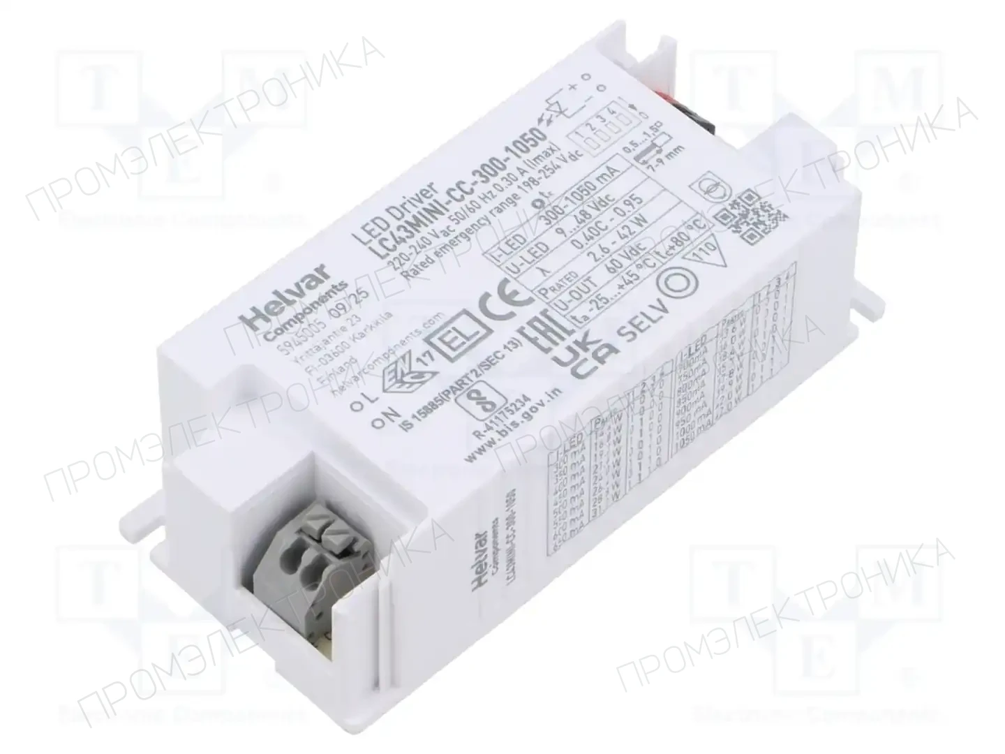 HELVAR LC 43 MINI-CC-300-1050 — Блоки питания для LED