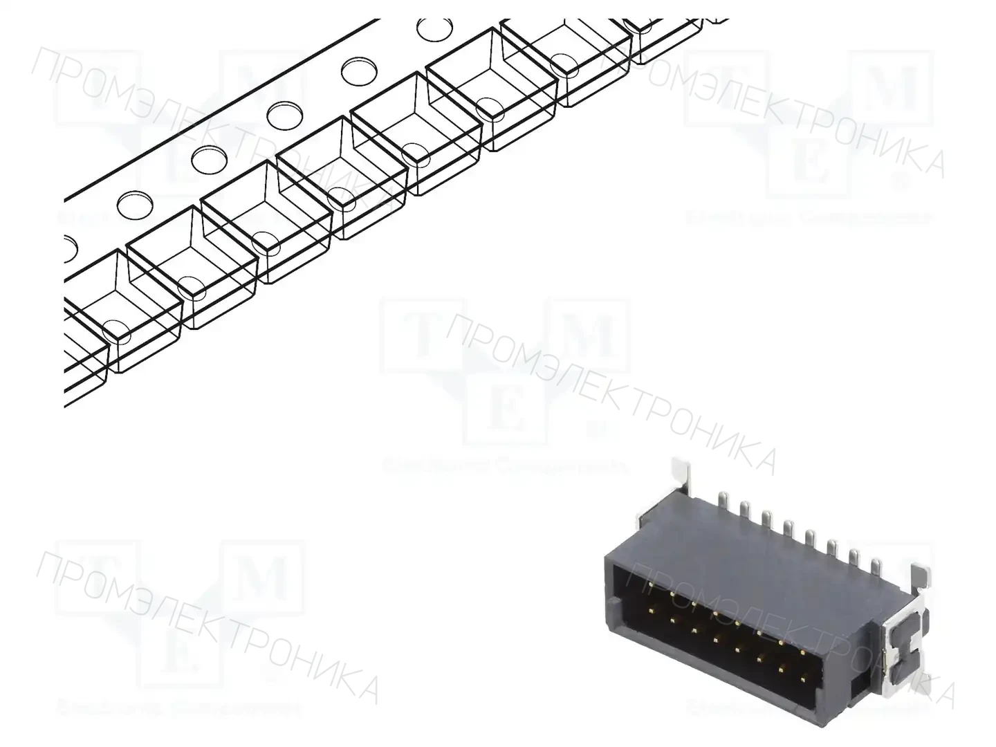 ADAM TECH ESMC-M-16-SGS-SMT-A-PP-T/R — Разъeмы пластина - пластина