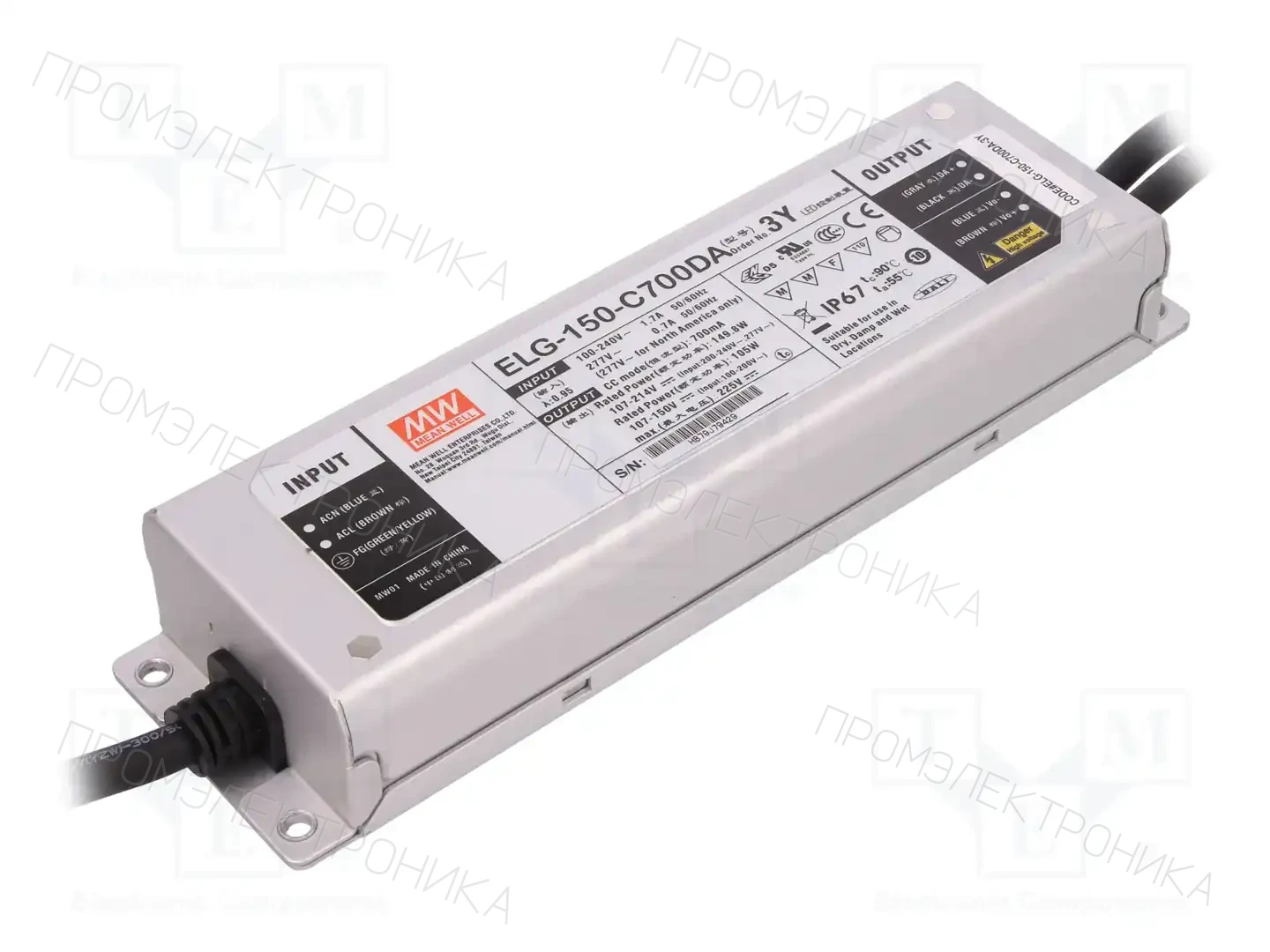 MEAN WELL ELG-150-C700DA-3Y — Блоки питания для LED