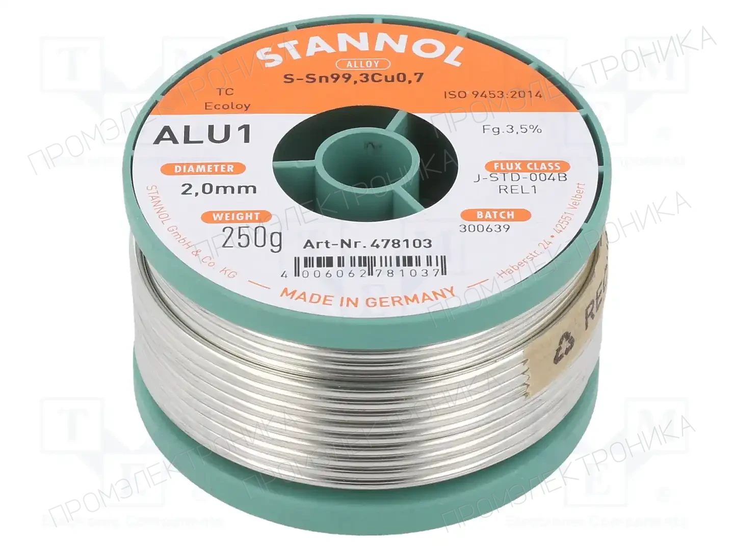STANNOL 478103 — Паяльные провода бессвинцовые