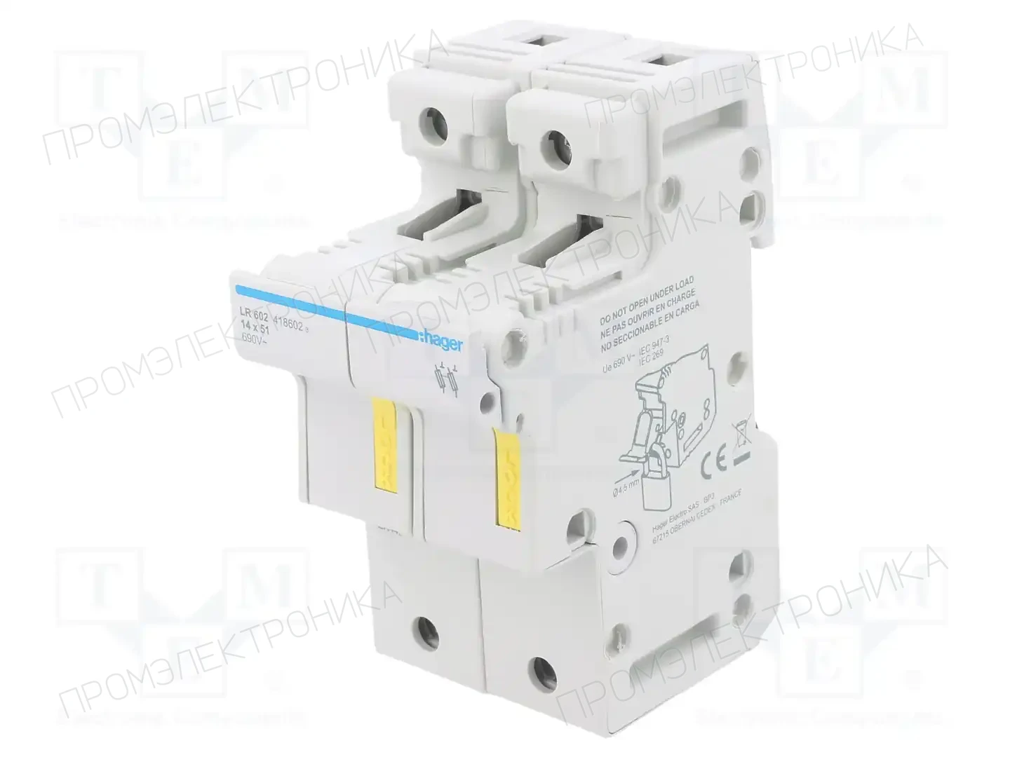 HAGER LR602 — Гнезда предохранительные на DIN-рейку