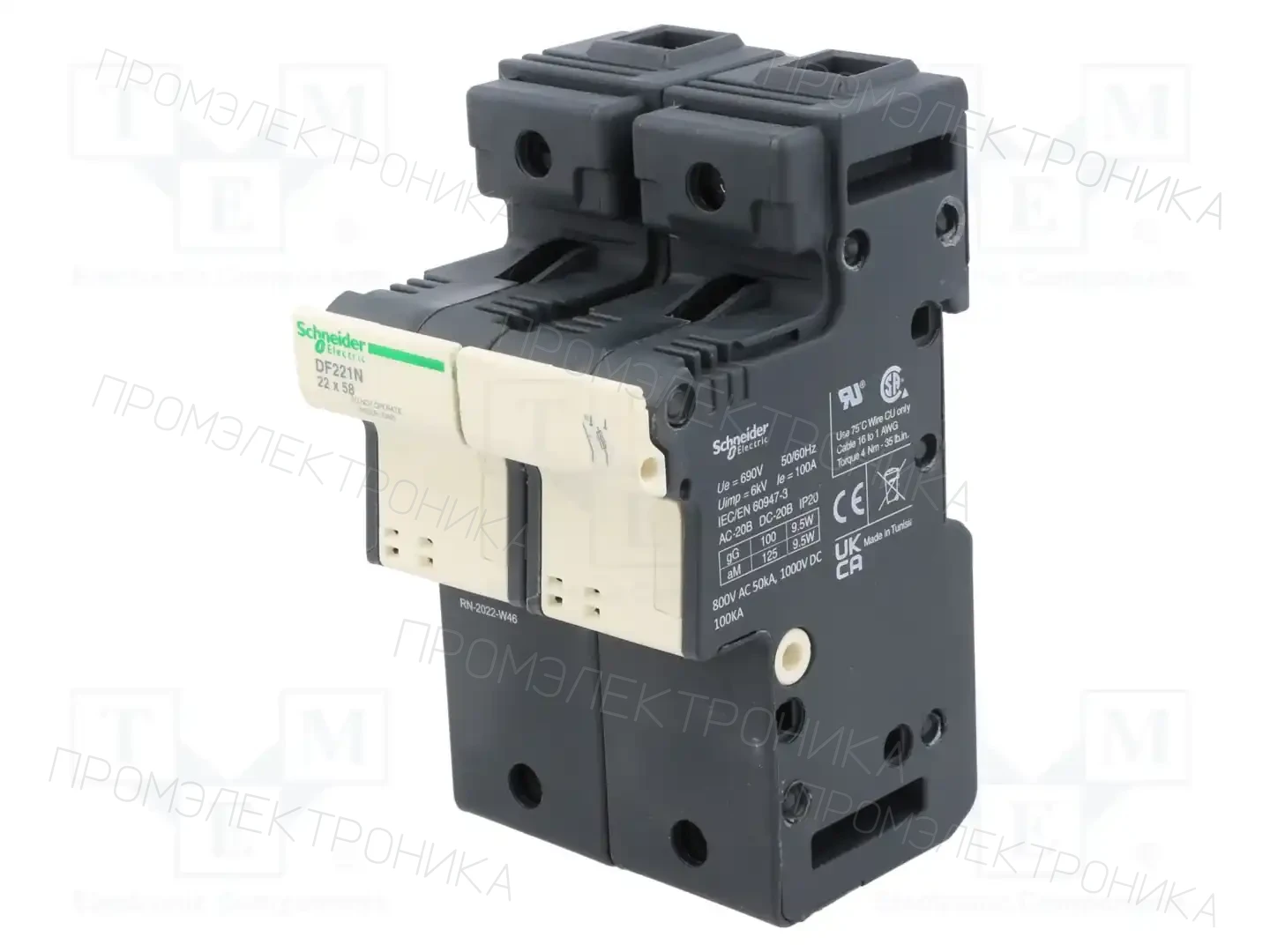 SCHNEIDER ELECTRIC DF221N — Гнезда предохранительные на DIN-рейку