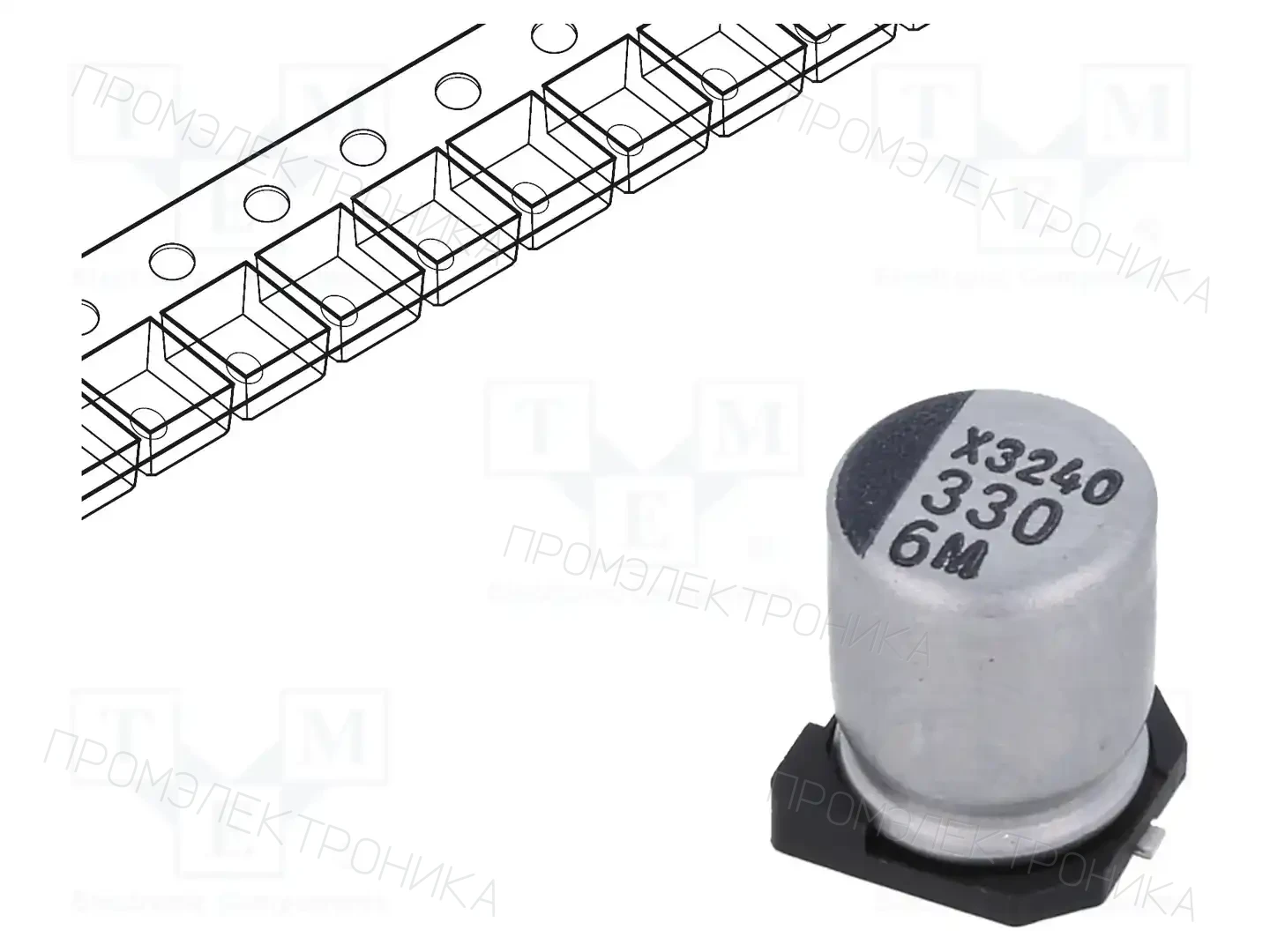 SAMWHA CM0J337M6L07KVR — Конденсаторы электролитические SMD