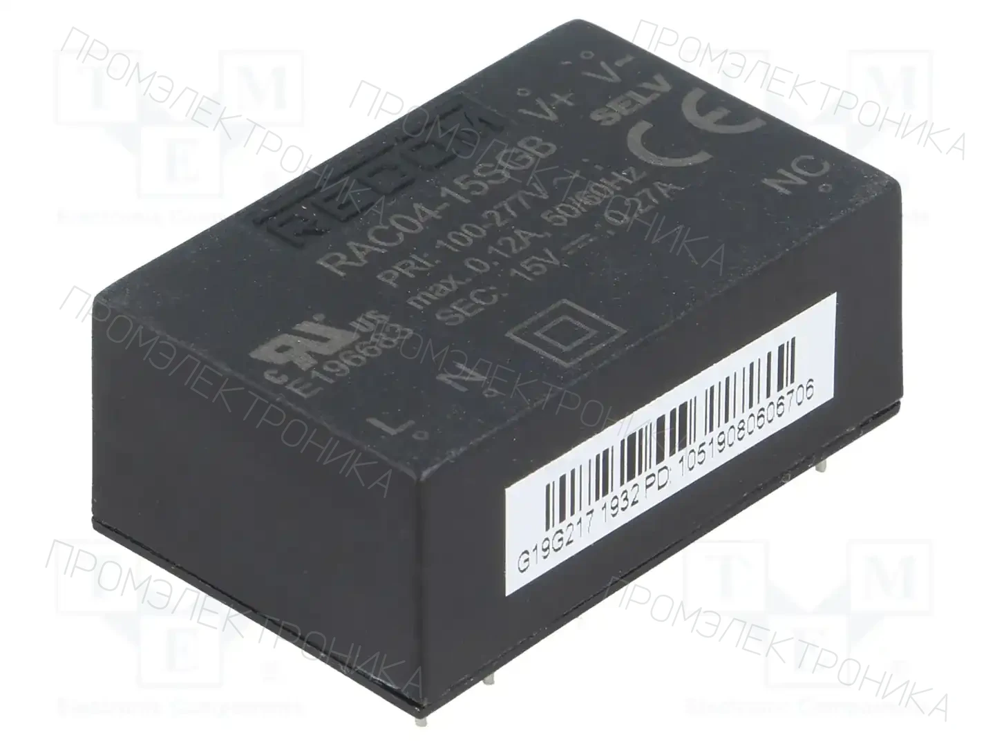 RECOM RAC04-15SGB — Преобразователи AC/DC для PCB