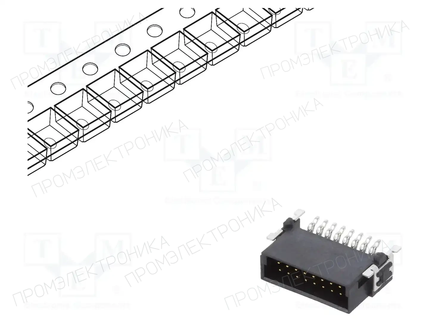ADAM TECH ESMC-M-16-SGR-SMT-T/R — Разъeмы пластина - пластина