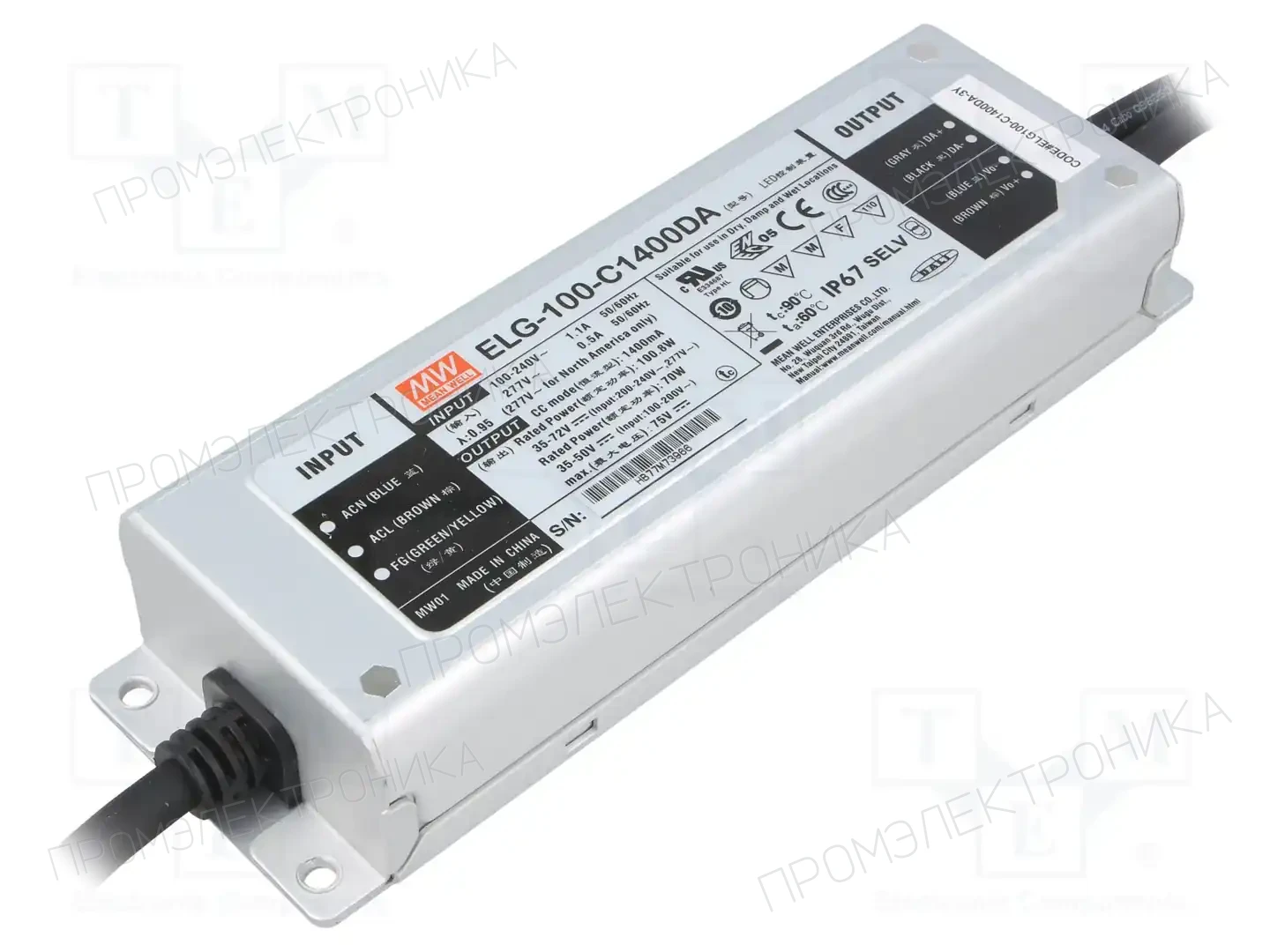 MEAN WELL ELG-100-C1400DA-3Y — Блоки питания для LED
