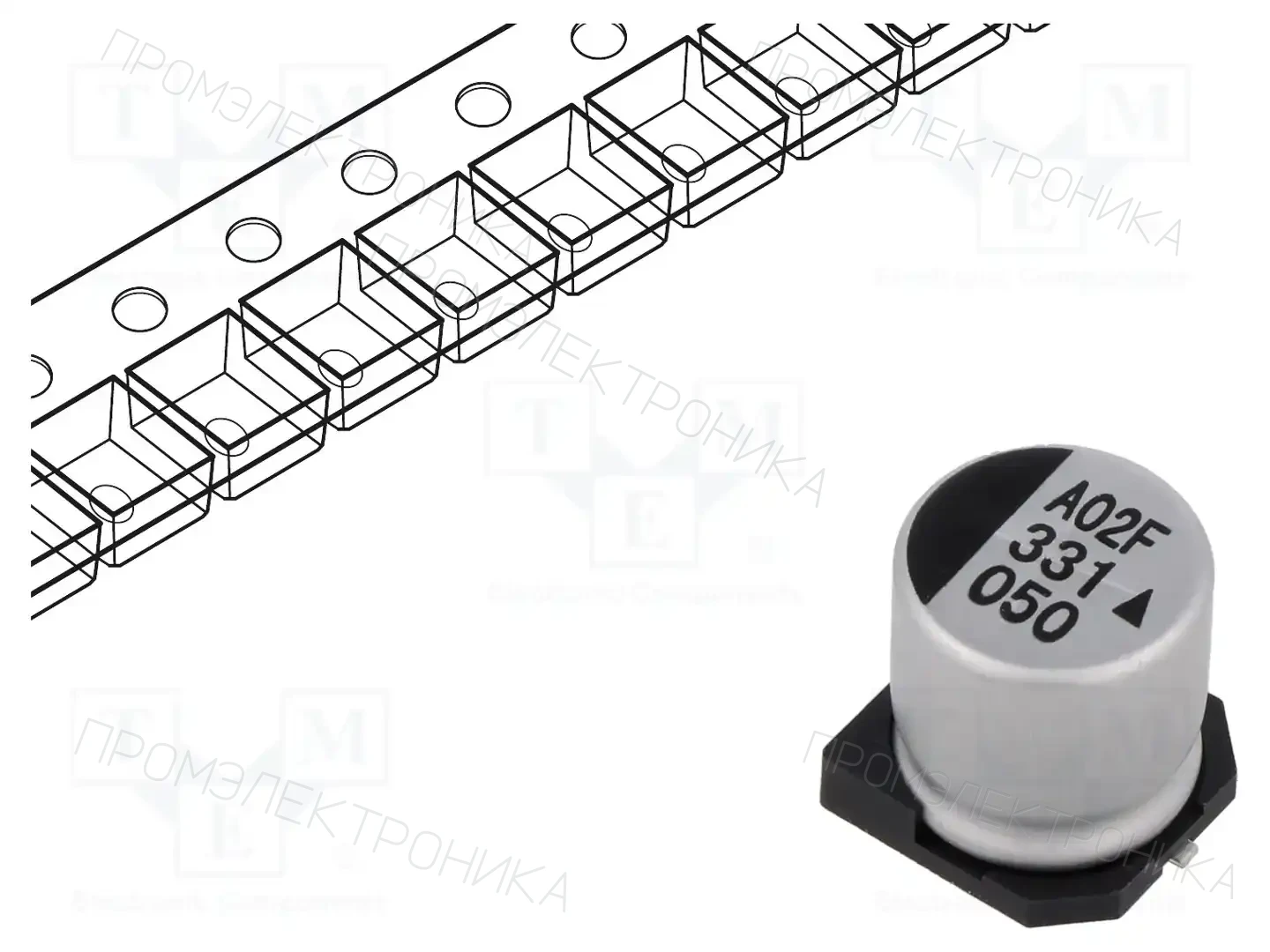 KYOCERA AVX AEA1213331M050R — Конденсаторы электролитические SMD