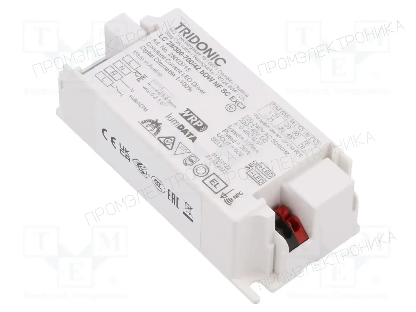 TRIDONIC LC 28/300-700/42 BDW NF SC EXC3 — Блоки питания для LED