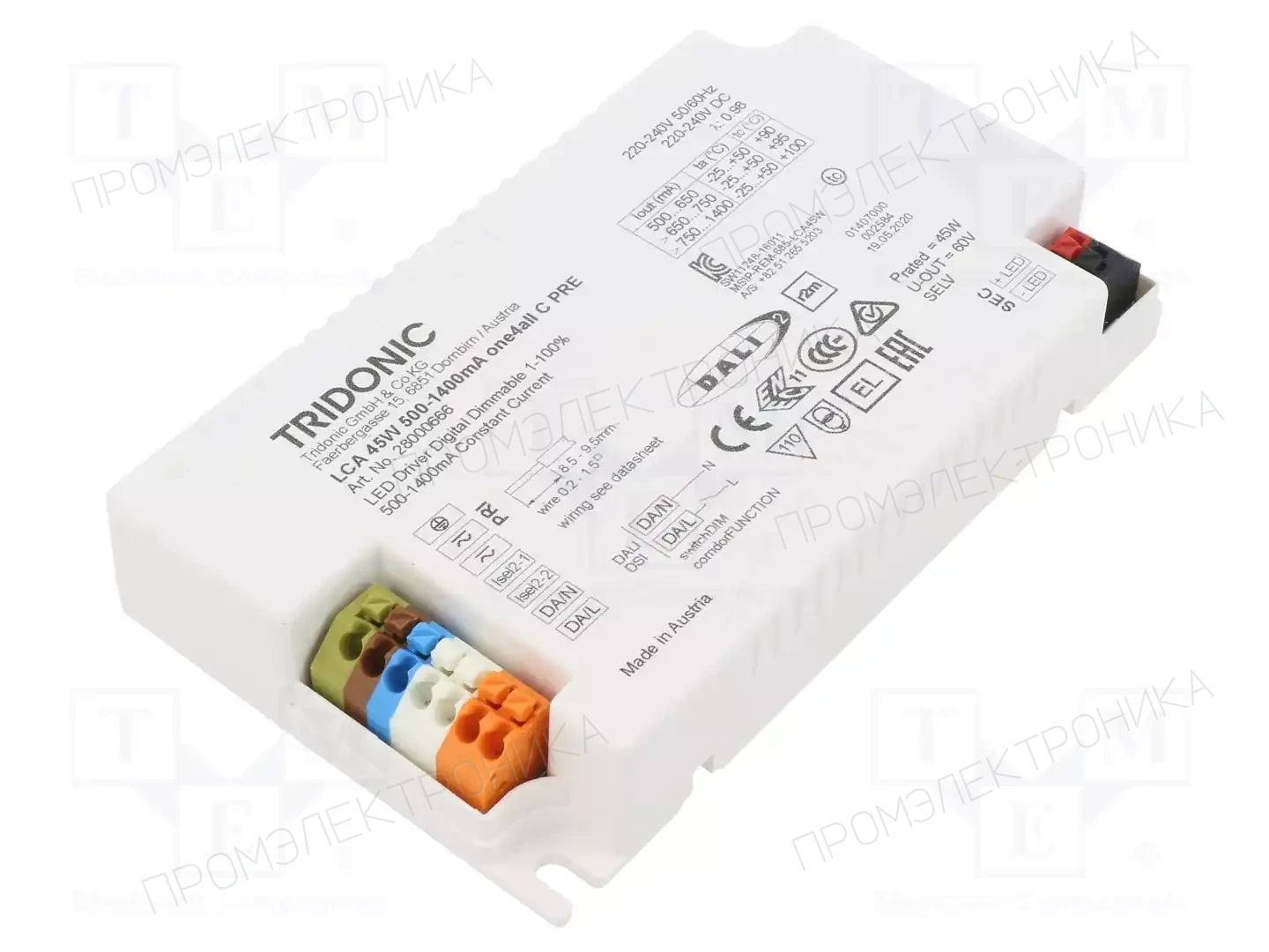 TRIDONIC LCA 45W 500-1400MA ONE4ALL C PRE — Блоки питания для LED