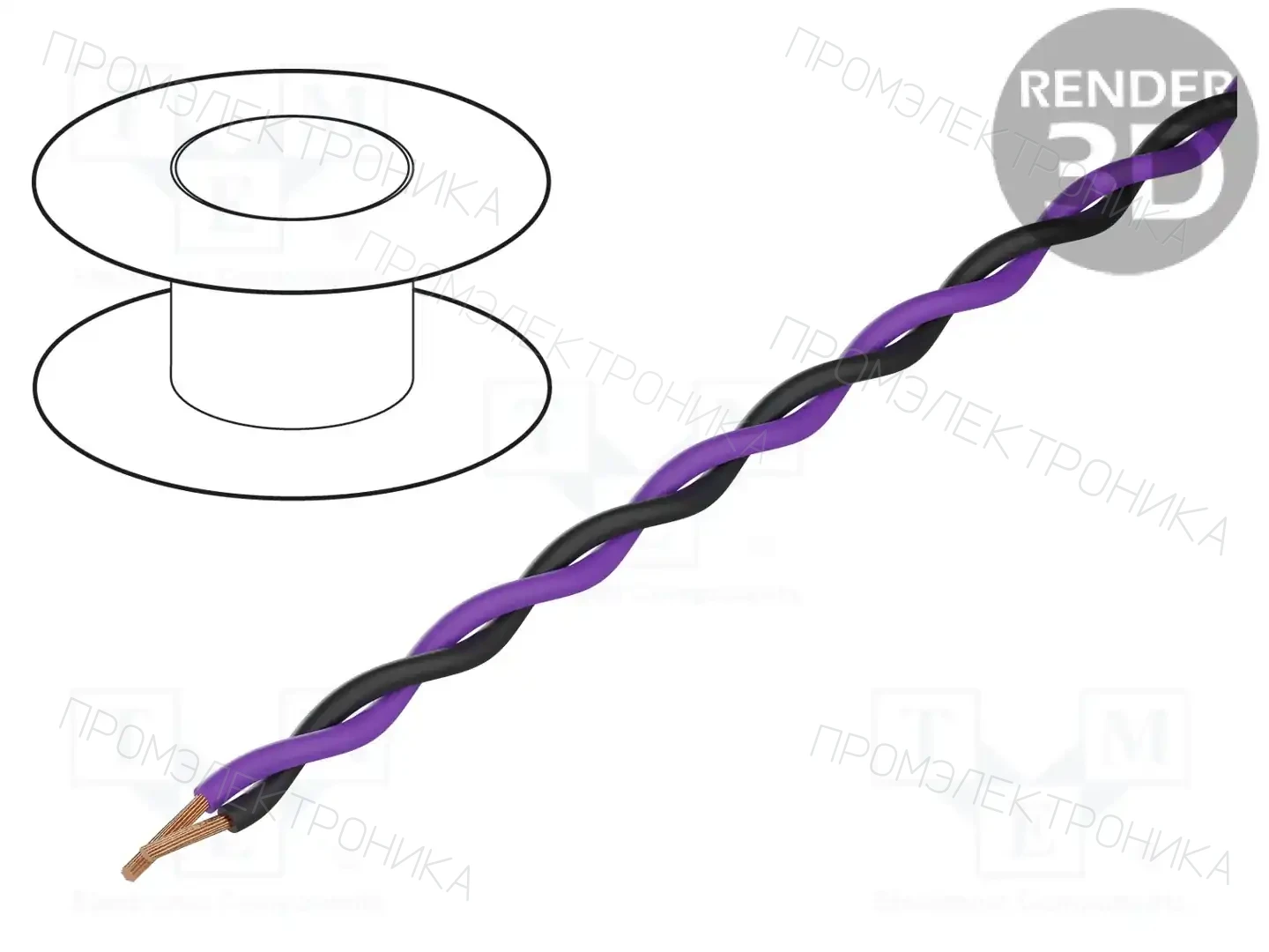 TASKER TSK1130 VIOLET BLACK — Провода для уст. светодиодов и сист. DMX