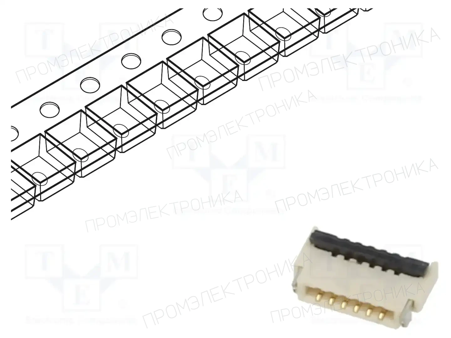 GCT FFC2B28-06-G — Разъeмы FFC/FPC растр 0,5мм