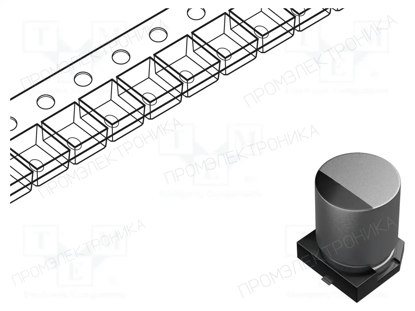 KEMET EDH336M400A9TAA — Конденсаторы электролитические SMD