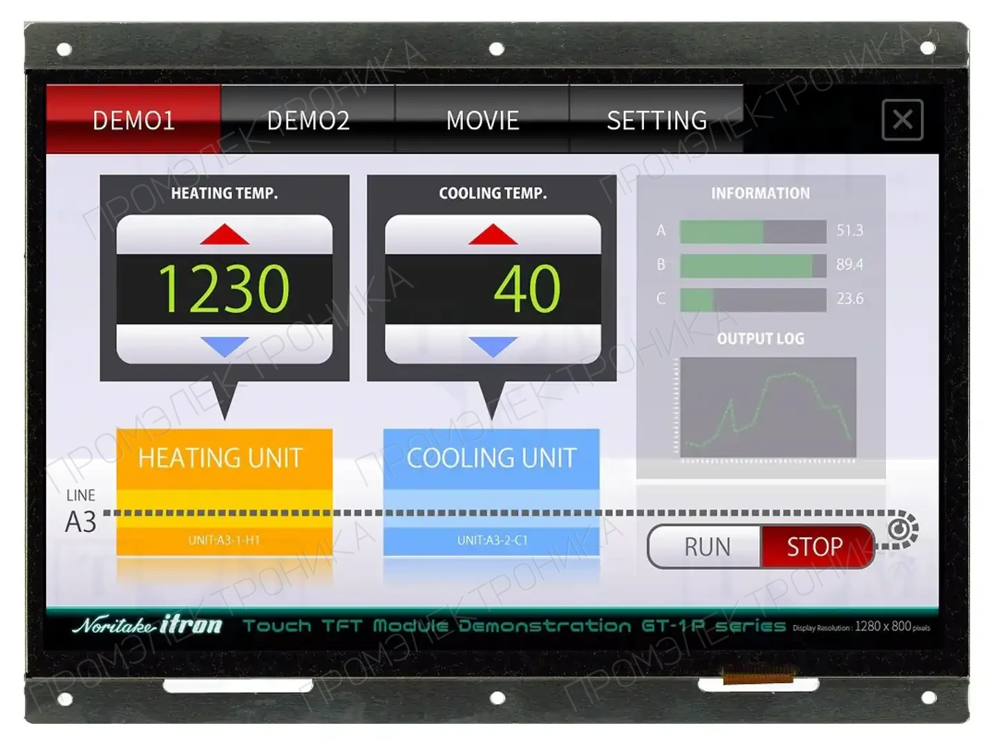 NORITAKE Itron GTWX101VHB00P — Дисплеи TFT