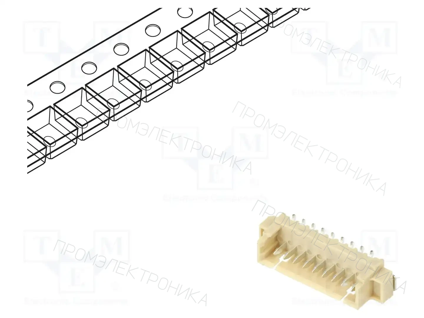 ADAM TECH 125SH-B-09-TS-SMT-T/R — Разъeмы сигнальные растр 1,25мм