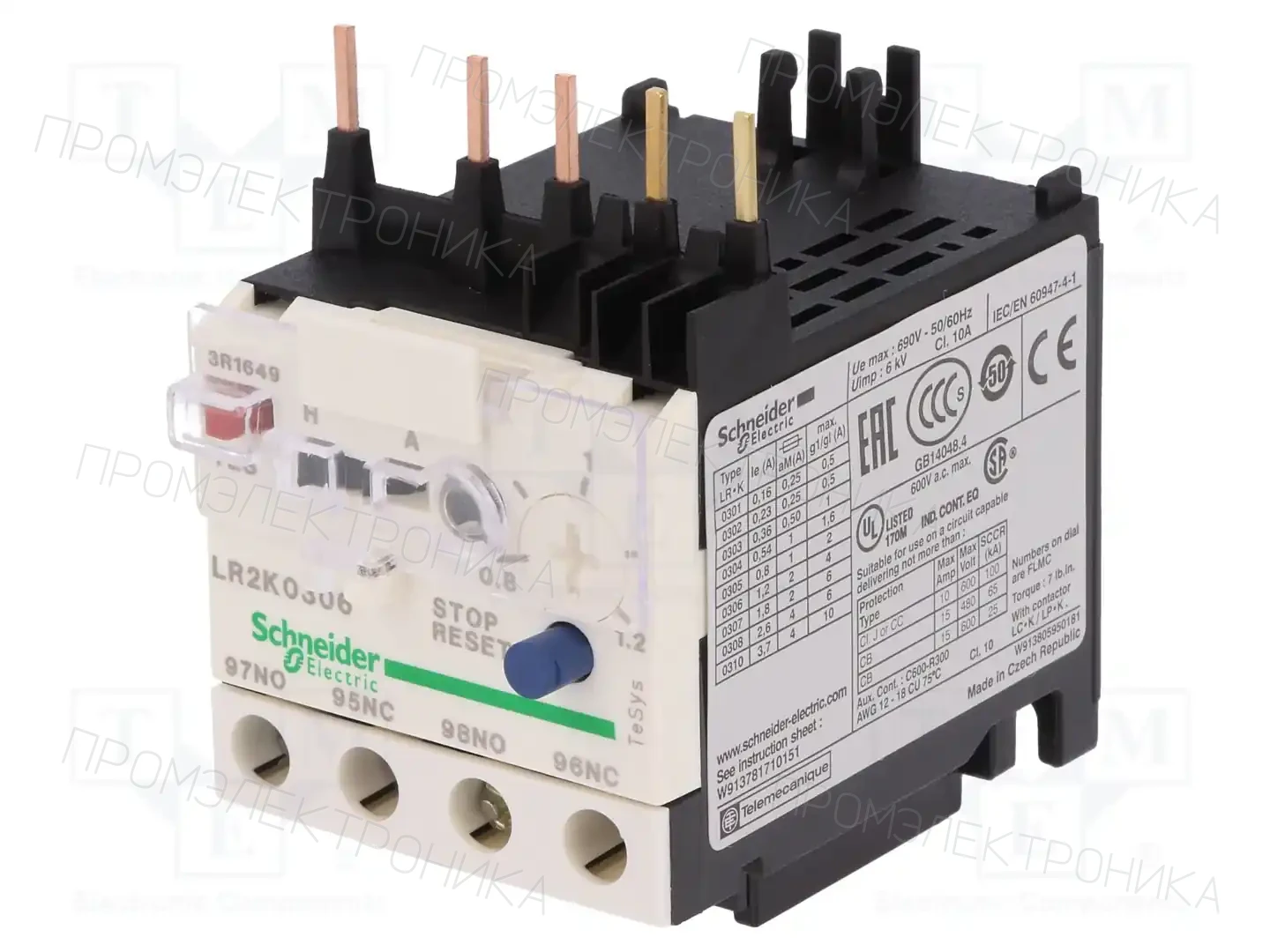 SCHNEIDER ELECTRIC LR2K0306 — Контакторы - дополнительное оборудование