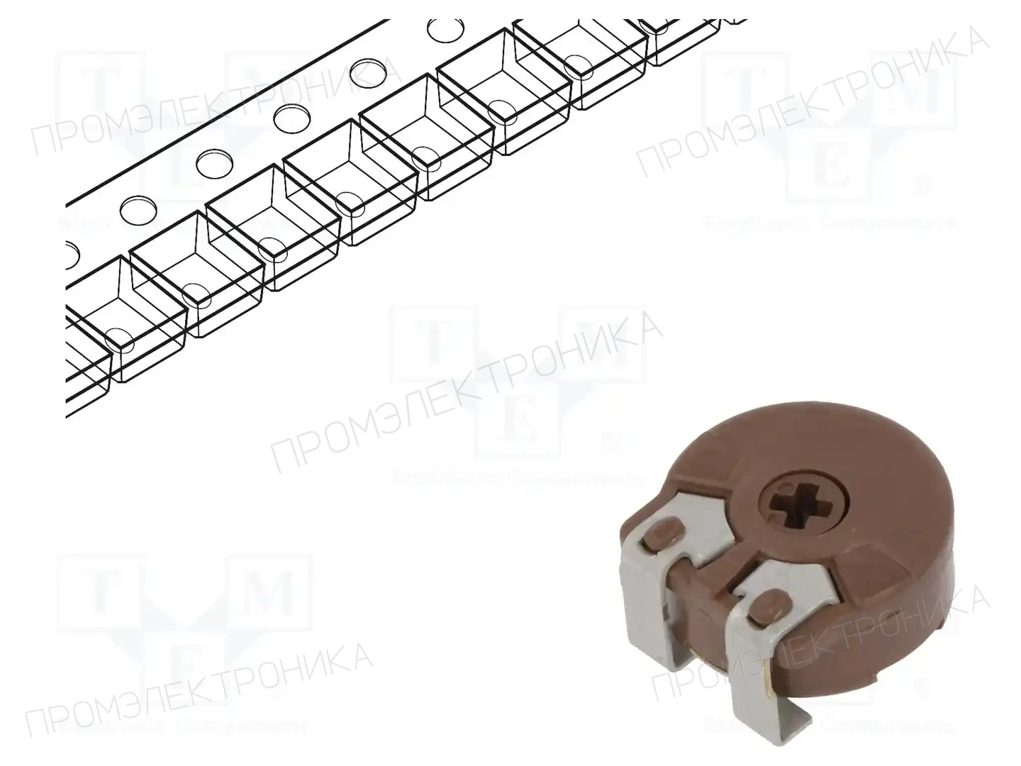 PIHER PSC10KV50-104A0505 — Потенциометры SMD однооборотные