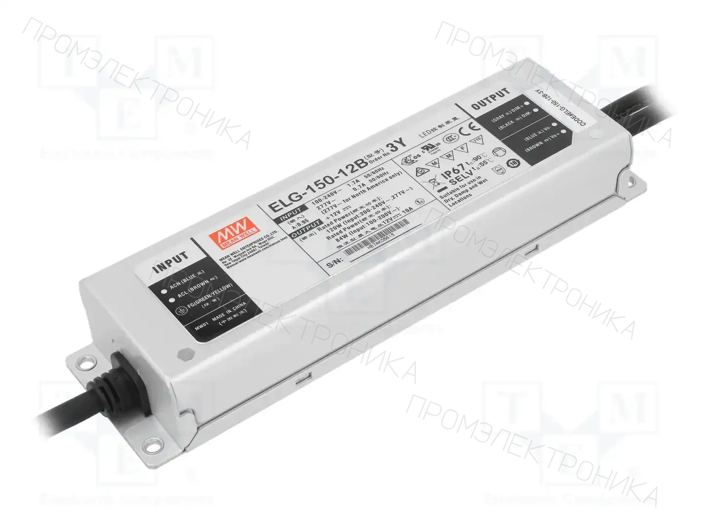 MEAN WELL ELG-150-12B-3Y — Блоки питания для LED