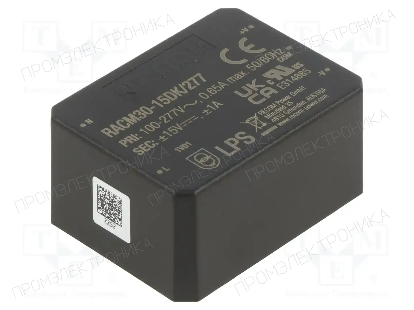 RECOM RACM30-15DK/277 — Преобразователи AC/DC для PCB