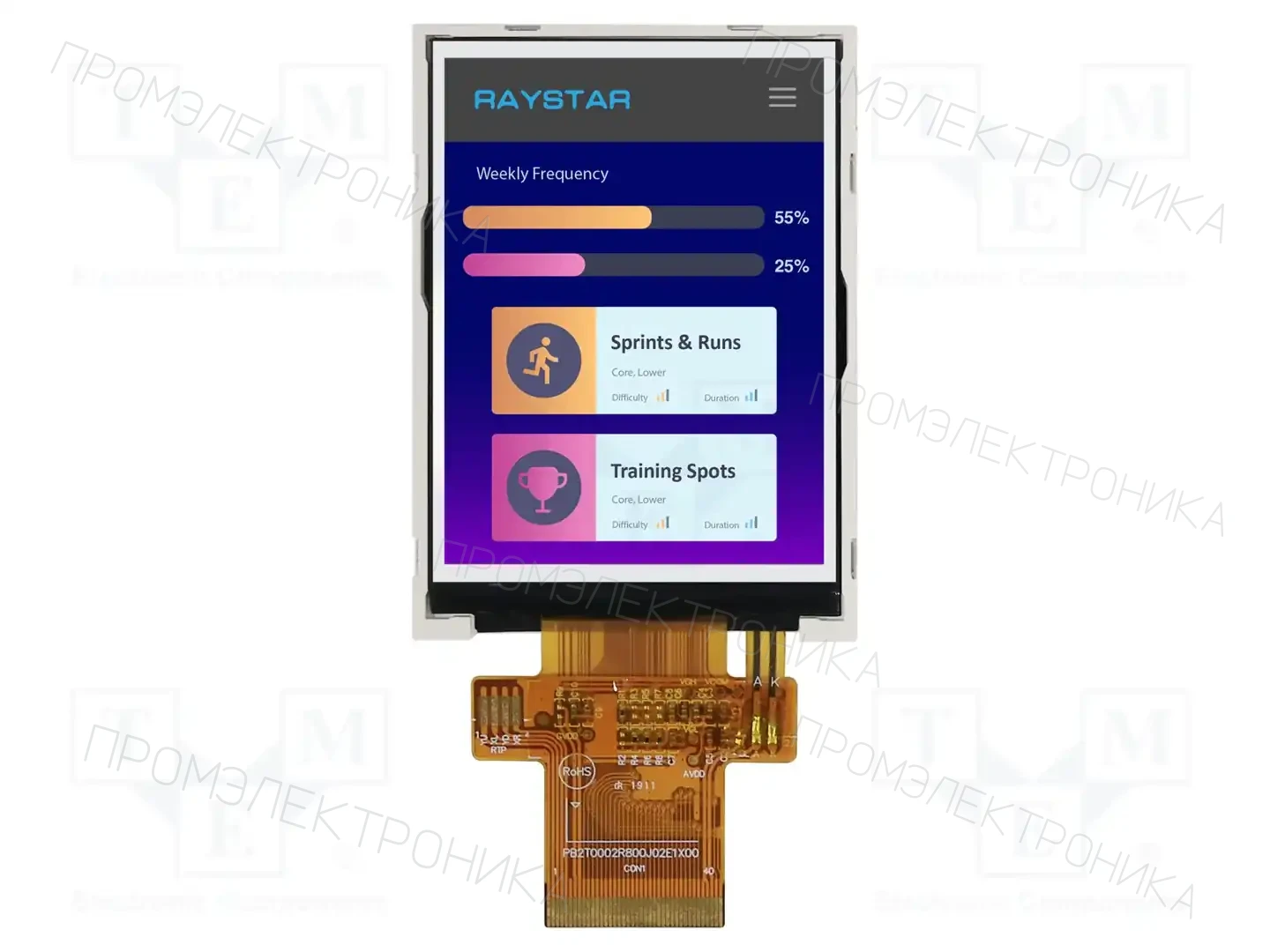 RAYSTAR OPTRONICS RFJ280J-AYW-DNN — Дисплеи TFT