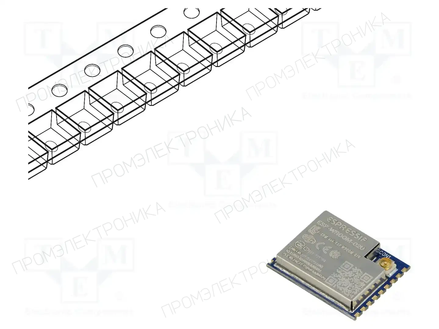 ESPRESSIF ESP-WROOM-02U-N4 — Модули IoT (WiFi/Bluetooth)