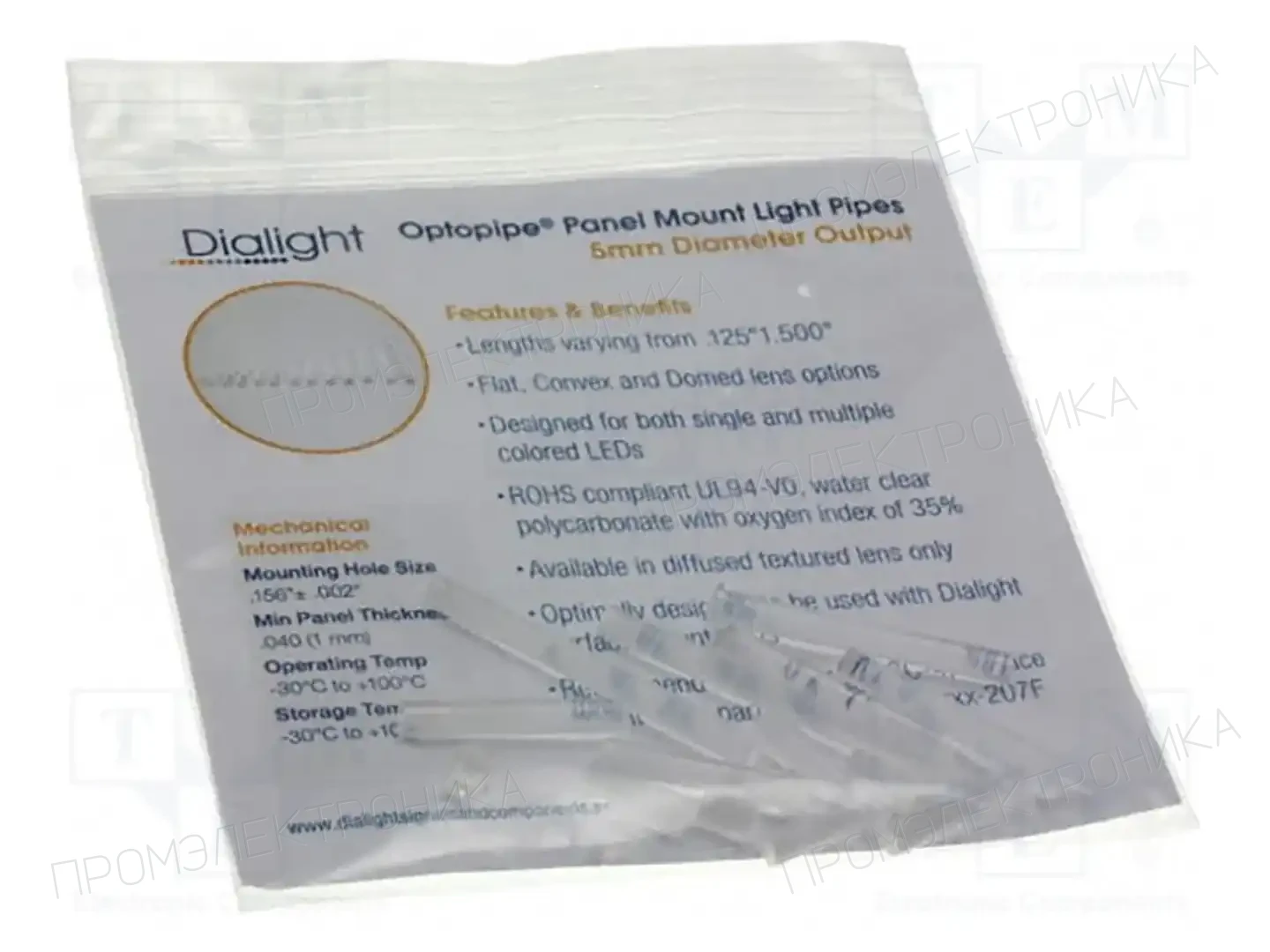 DIALIGHT 500-0045F — Оптоволокно для светодиодов