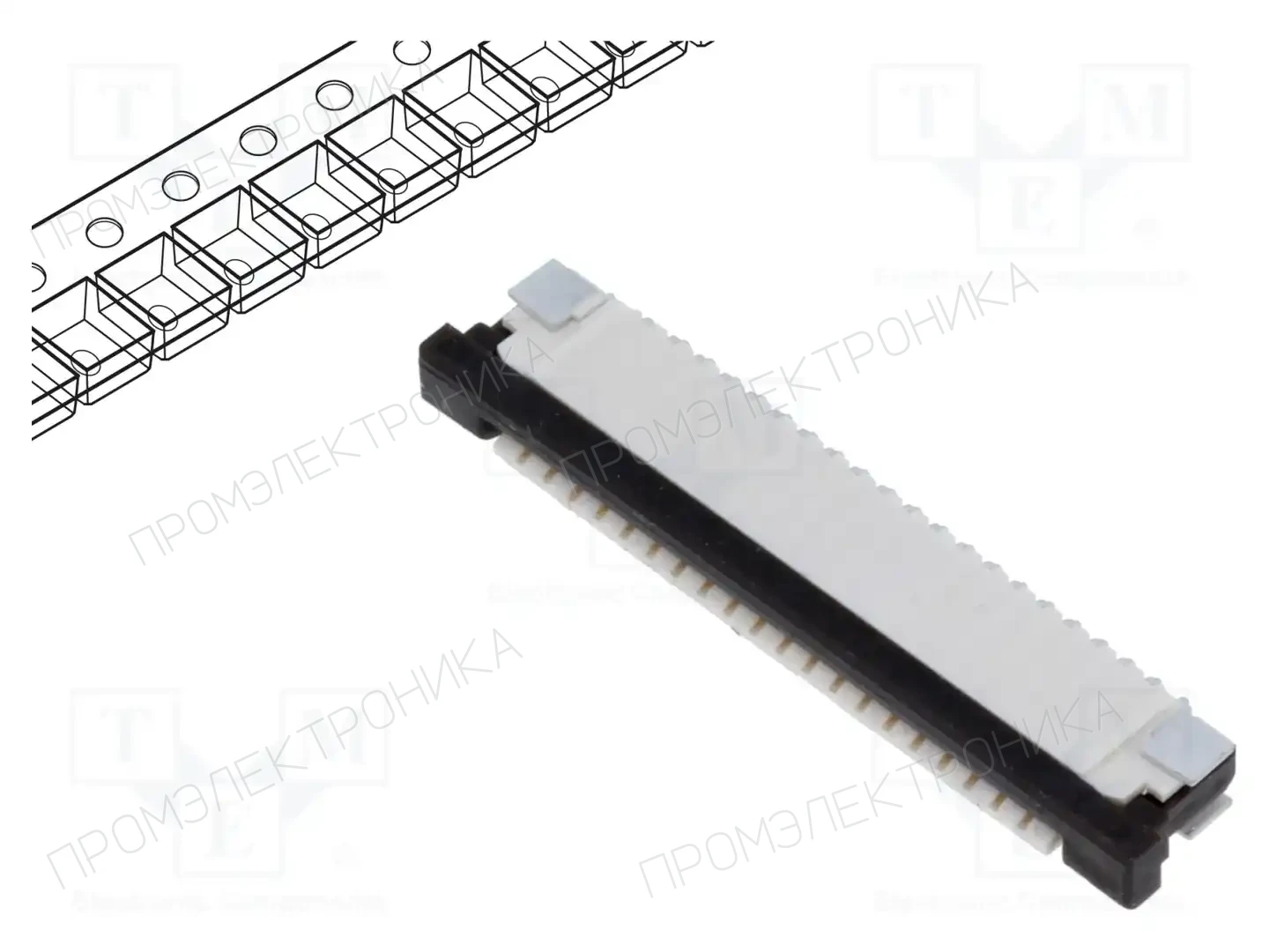 GCT FFC3B07-20-T — Разъeмы FFC/FPC растр 1,00мм