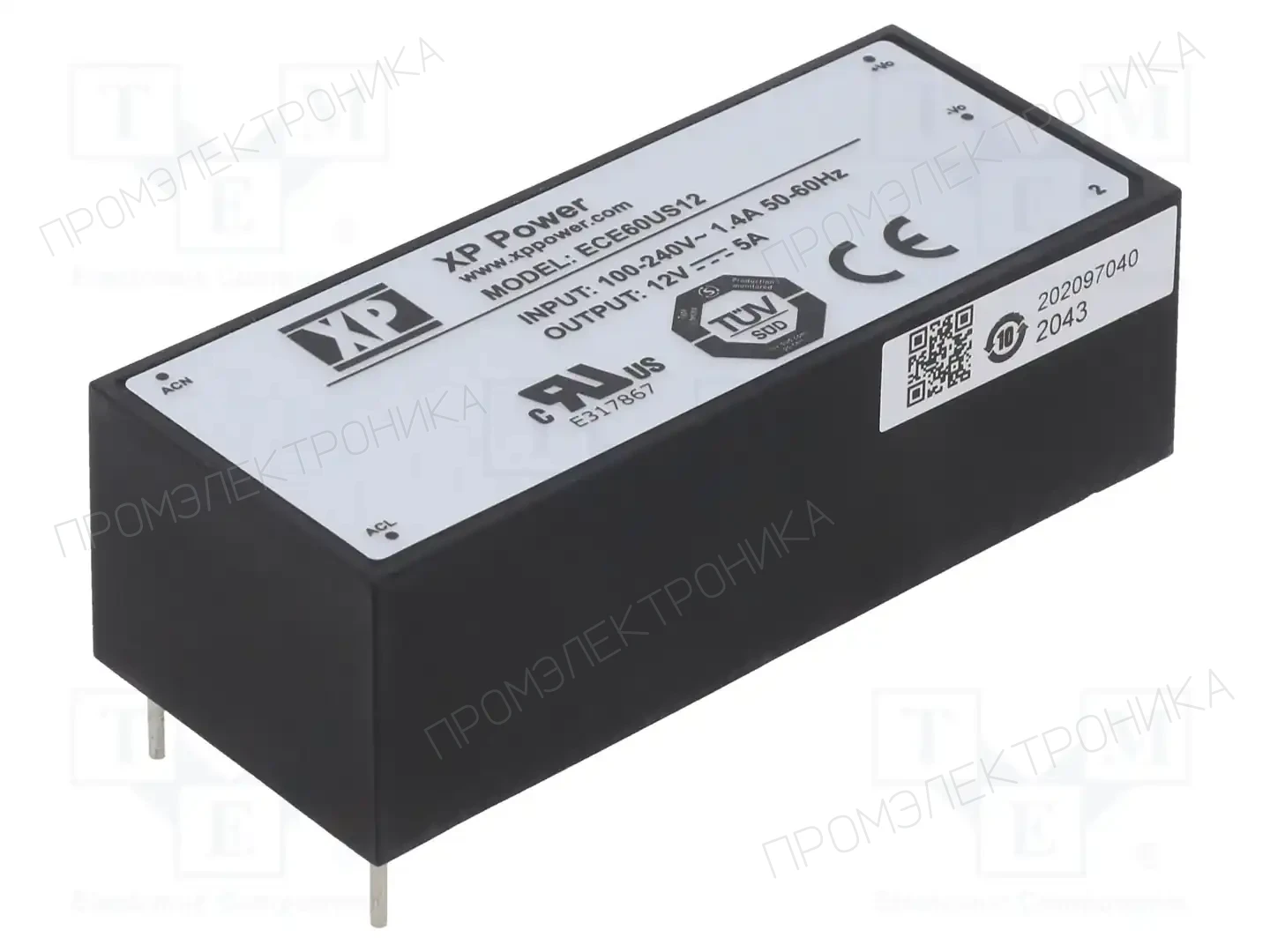 XP POWER ECE60US12 — Преобразователи AC/DC для PCB