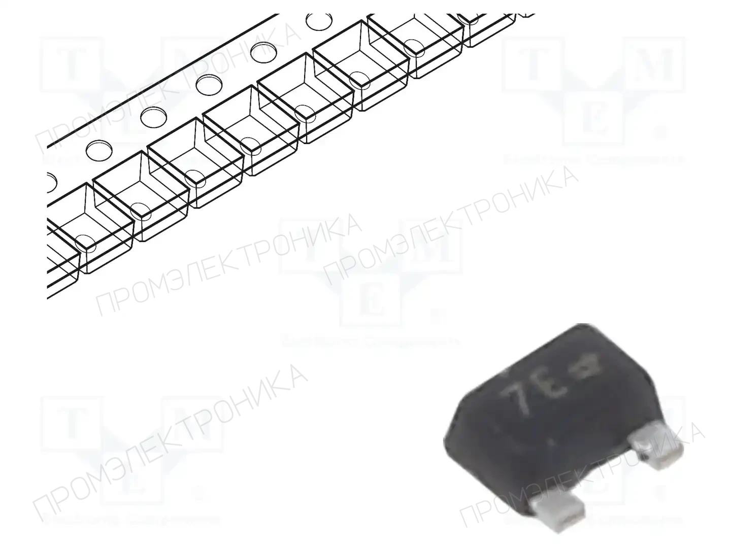 onsemi DTA113EM3T5G — Транзисторы PNP SMD