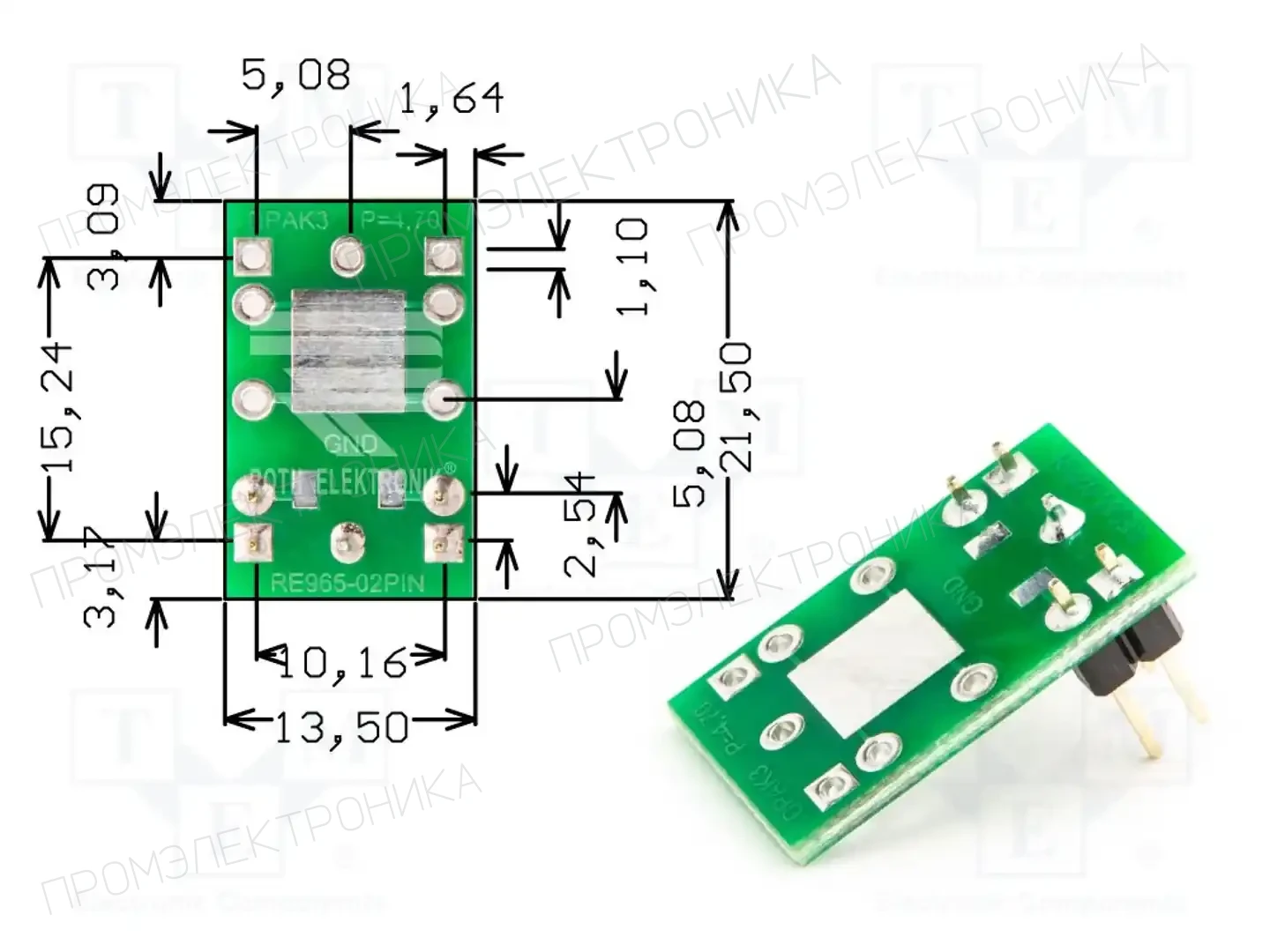 ROTH ELEKTRONIK GMBH RE965-02PIN — Платы универсальные
