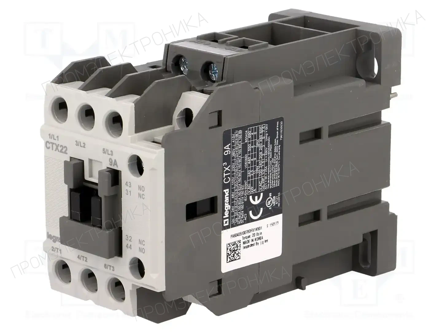 LEGRAND CTX3 3P 9A 1NO1NC 24V DC — Контакторы - главные модули