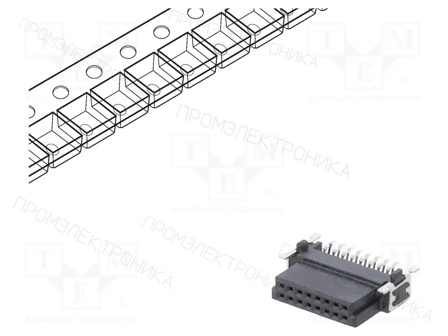 ADAM TECH ESMC-F-16-SGR-SMT-T/R — Разъeмы пластина - пластина