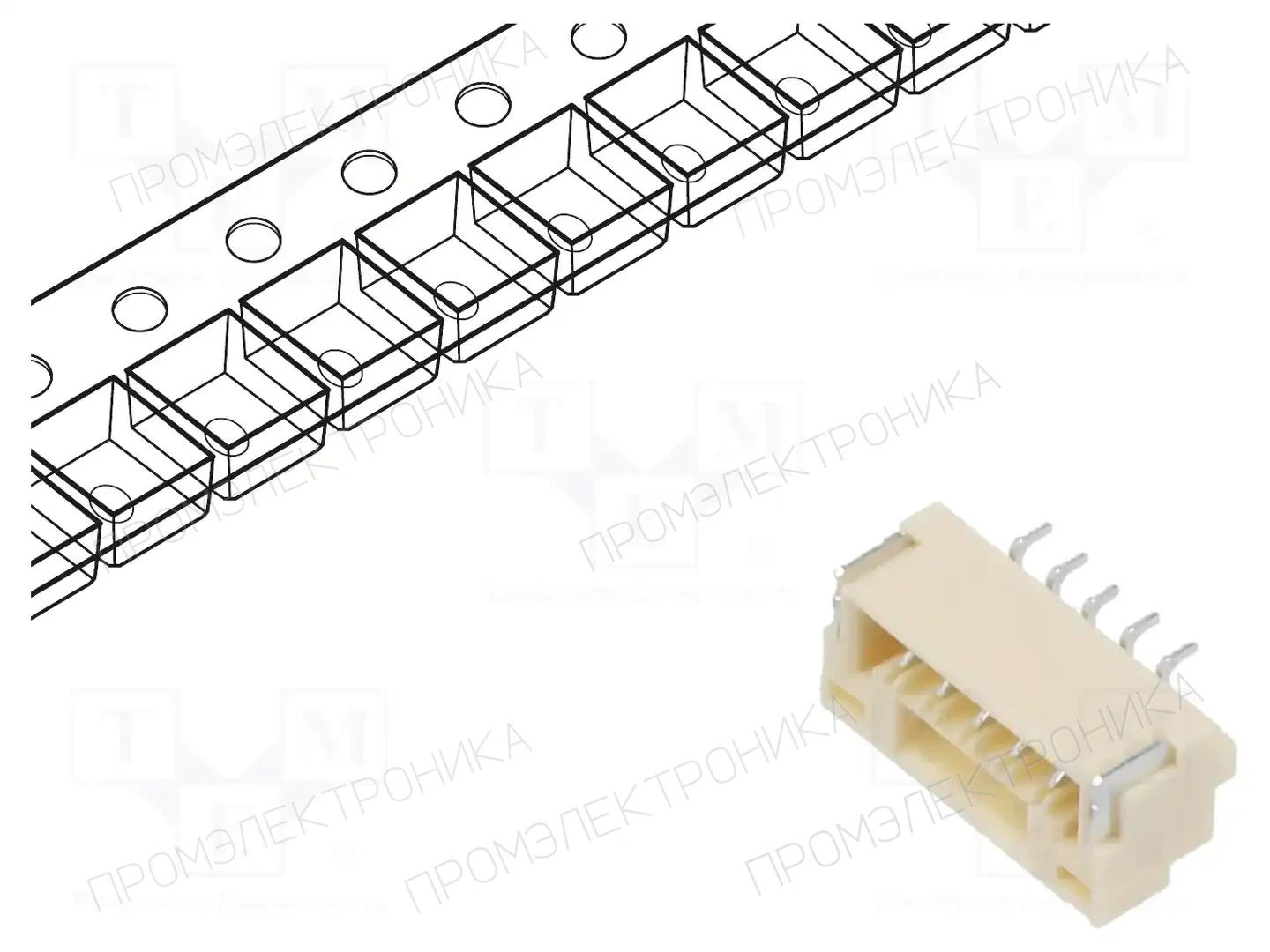 JST SM05B-GHS-TB — Разъeмы сигнальные растр 1,25мм