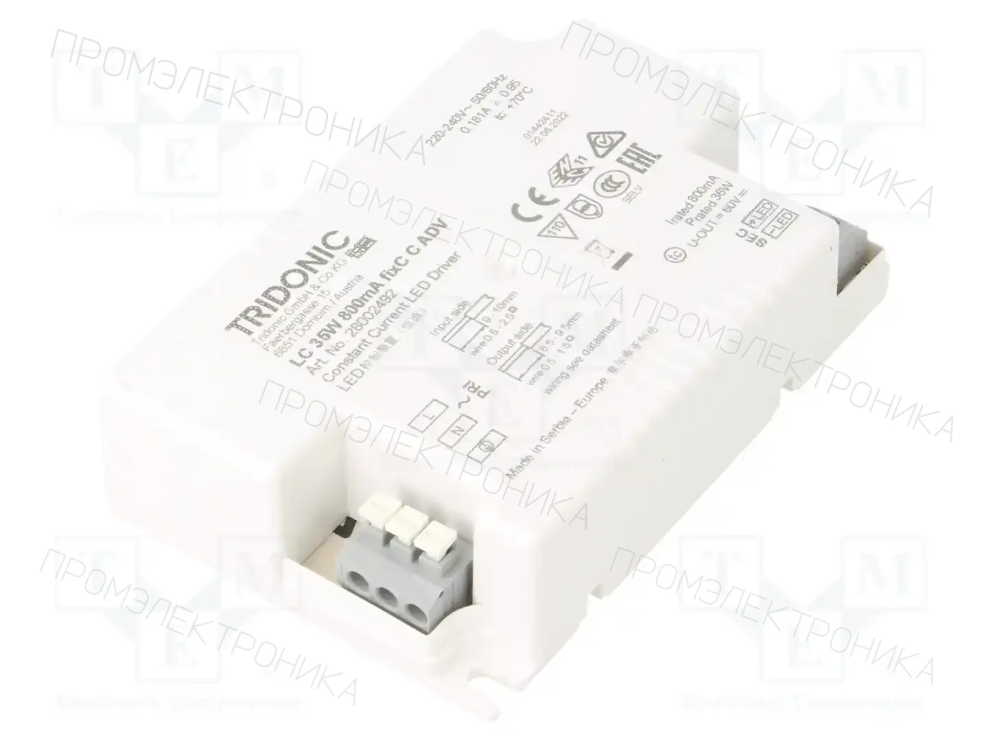 TRIDONIC LC 35W 800MA FIXC C ADV — Блоки питания для LED