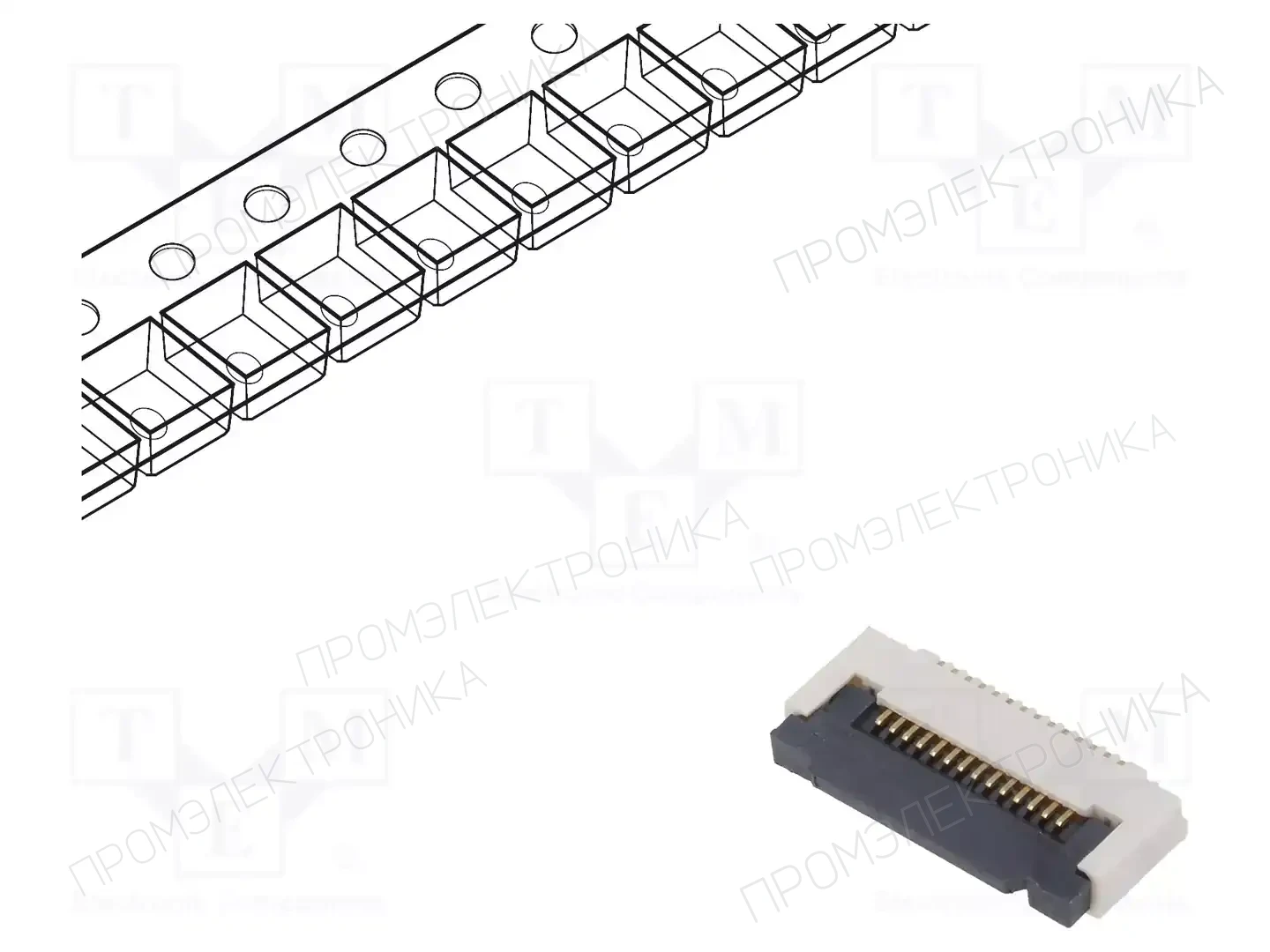 GCT FFC2B35-14-G — Разъeмы FFC/FPC растр 0,5мм