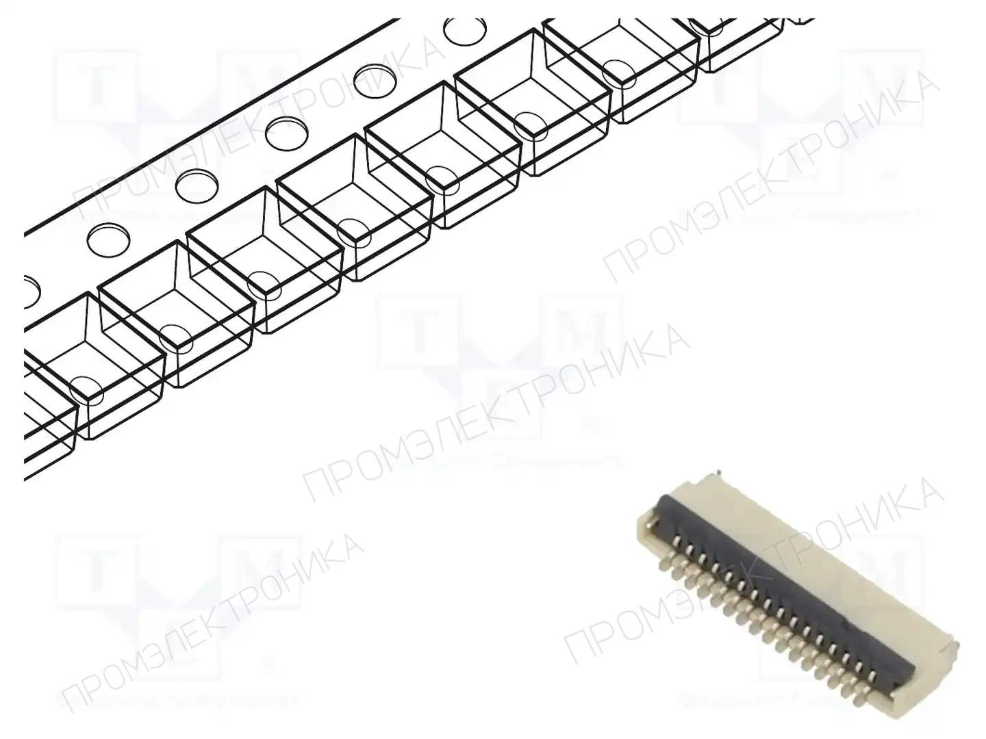 GCT FFC2B28-16-G — Разъeмы FFC/FPC растр 0,5мм