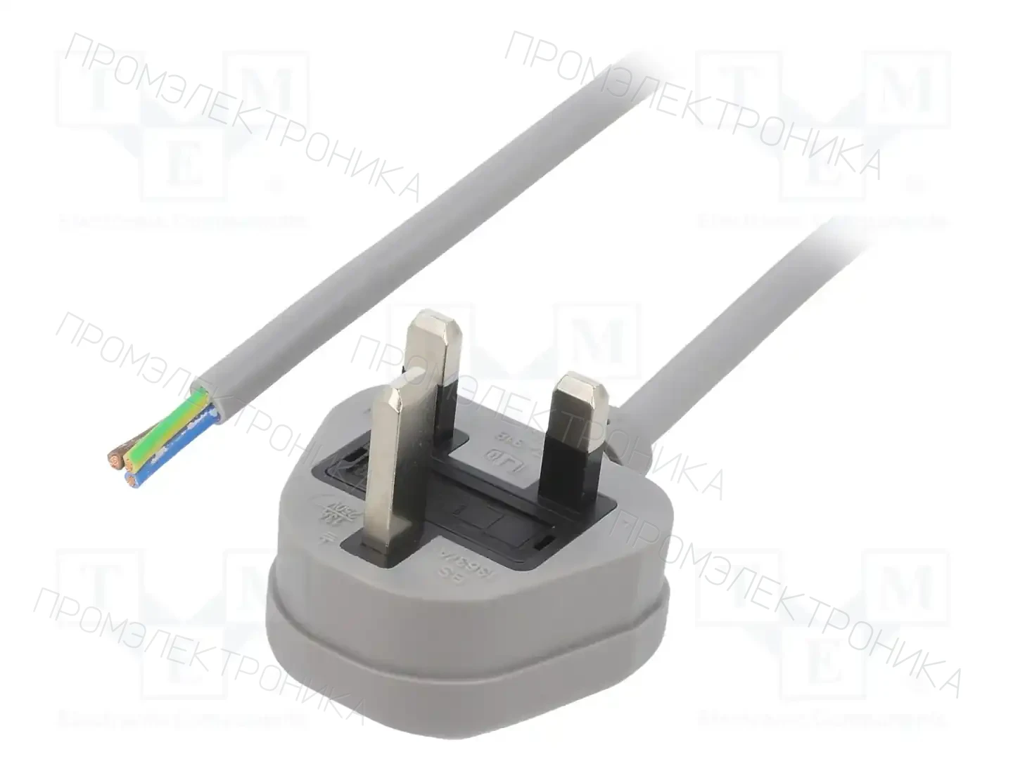 LIAN DUNG LT-318(3A) 3X1.0 GRY 1M END CUT — Кабели питания компьютерные и универс