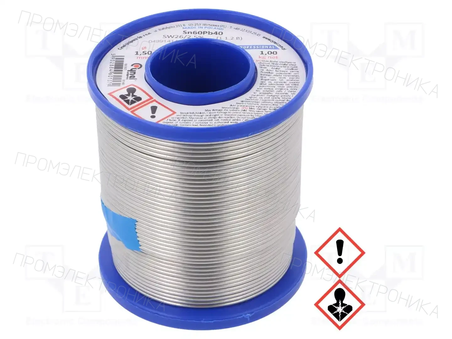 CYNEL SN60PB40-SW26/2.5% Ø 1.50 MM 1 KG — Паяльные провода свинцовые