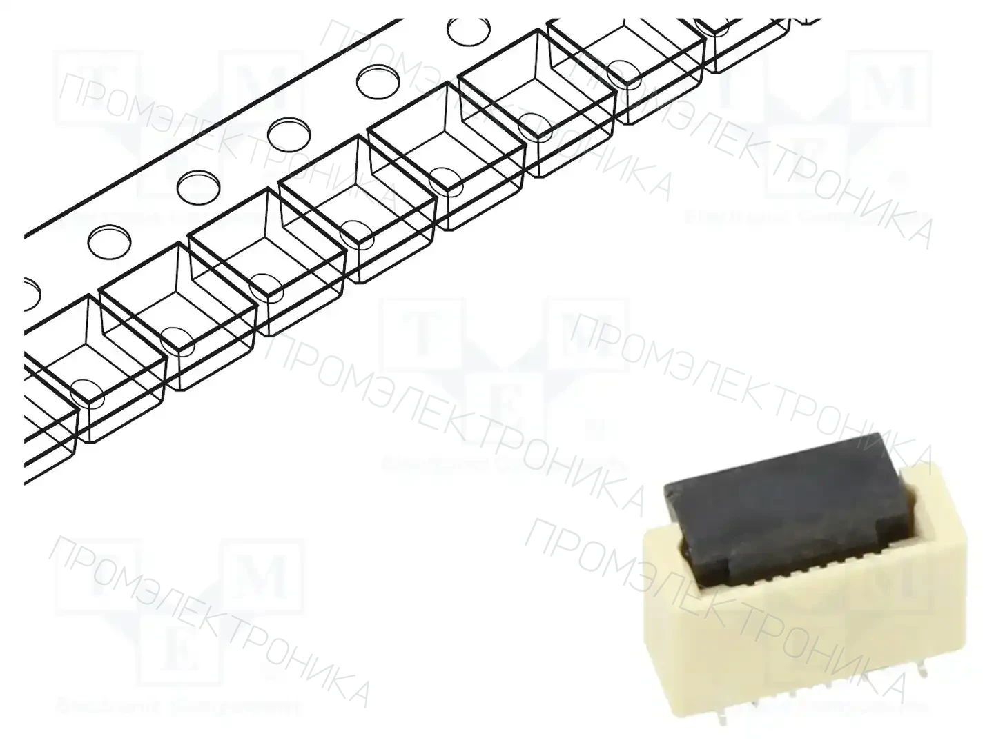 GCT FFC2A36-08-0-T-R — Разъeмы FFC/FPC растр 0,5мм