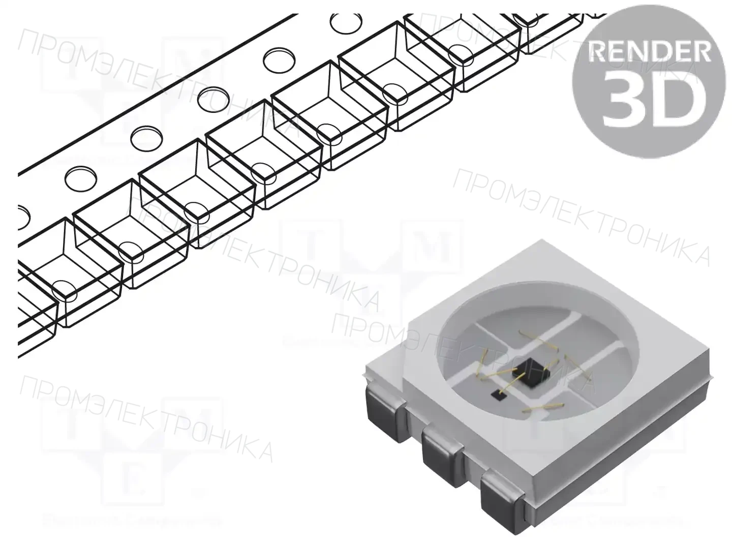 Inolux IN-P55TATRGB — Светодиоды SMD цветные