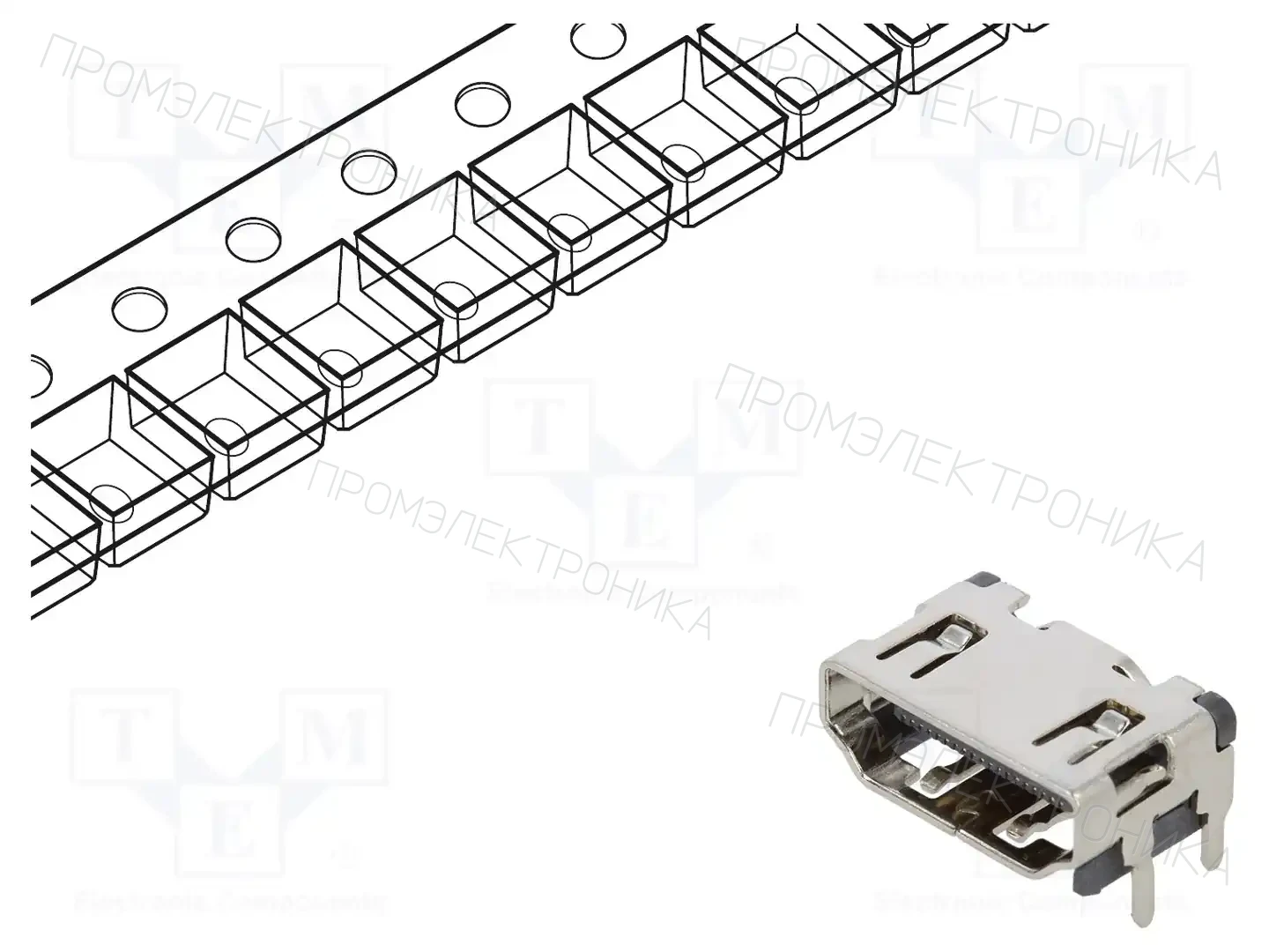AMPHENOL COMMUNICATIONS SOLUTIONS 10029449-111RLF — Разъeмы EURO, HDMI