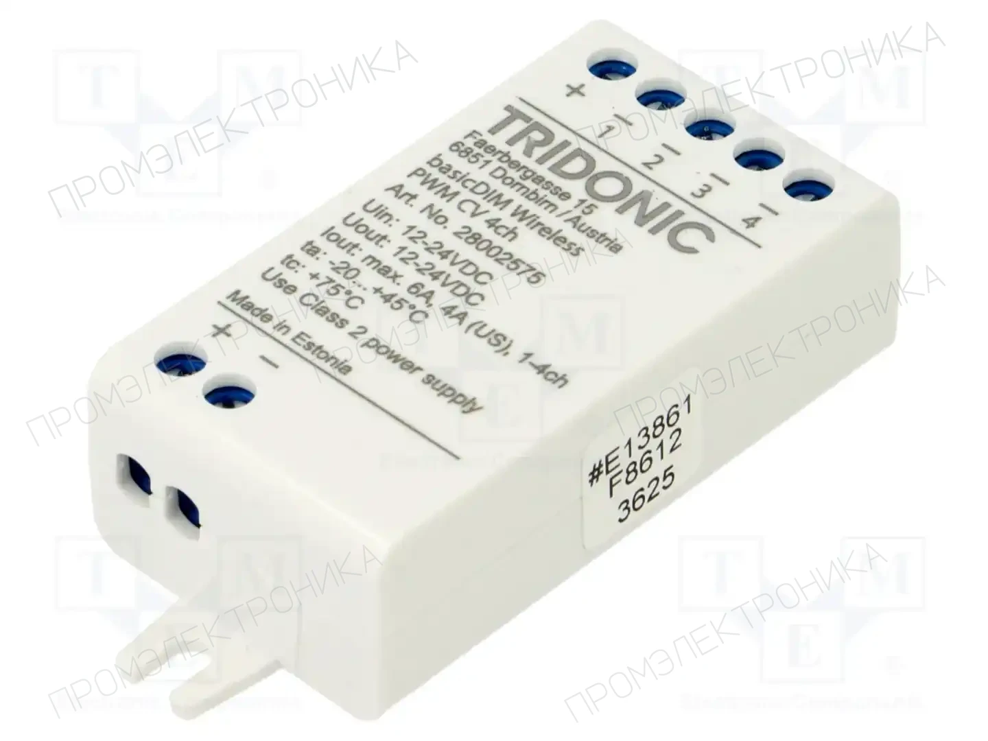 TRIDONIC BASICDIM WIRELESS PWM CV 4CH — Автоматика зданий