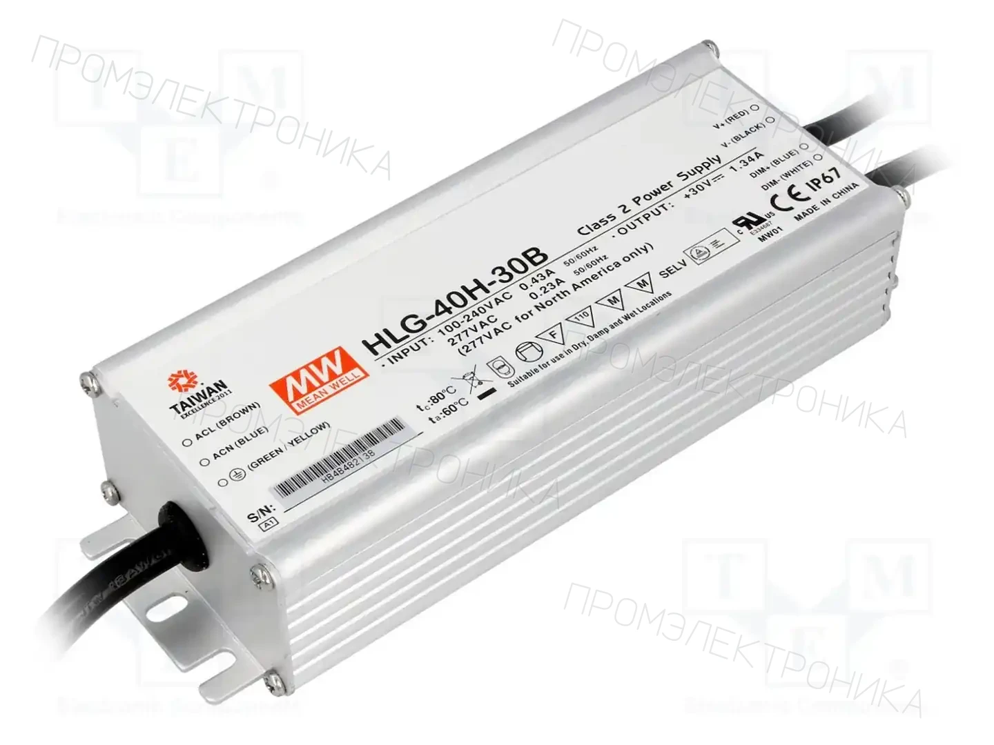 MEAN WELL HLG-40H-30B — Блоки питания для LED