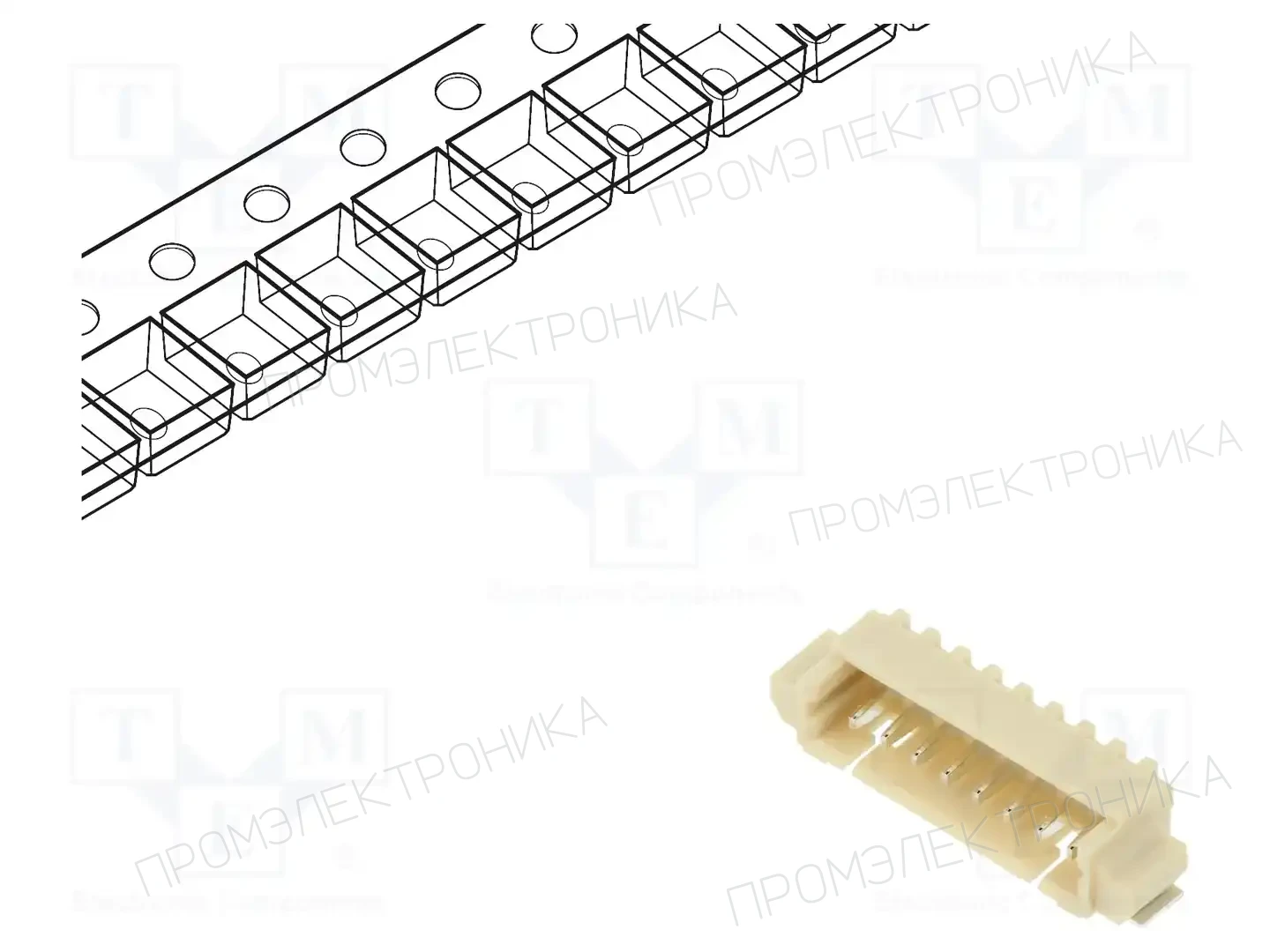ADAM TECH 125SH-B-08-TR-SMT-T/R — Разъeмы сигнальные растр 1,25мм