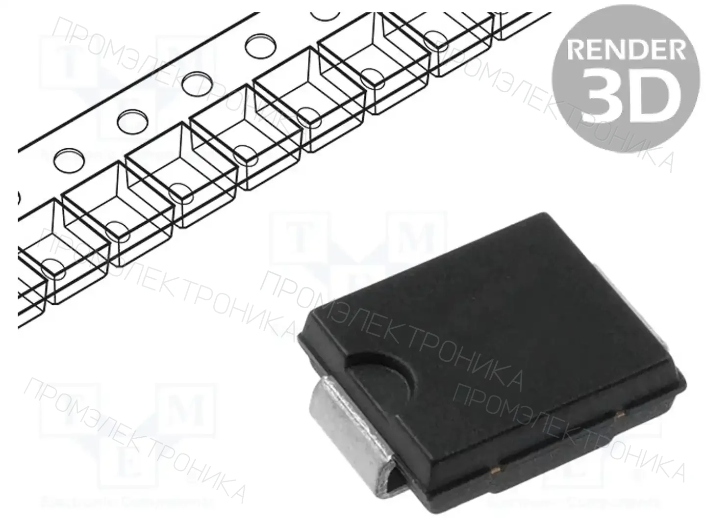 VISHAY 5KASMC26AHM3_A/H — Диоды TVS SMD однонаправленные