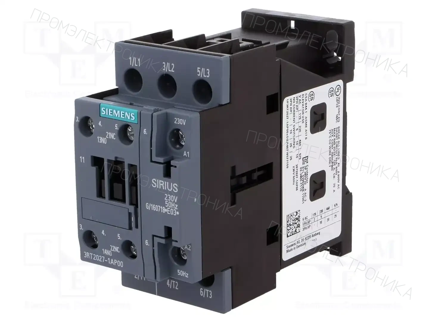 SIEMENS 3RT2027-1AP00 — Контакторы - главные модули