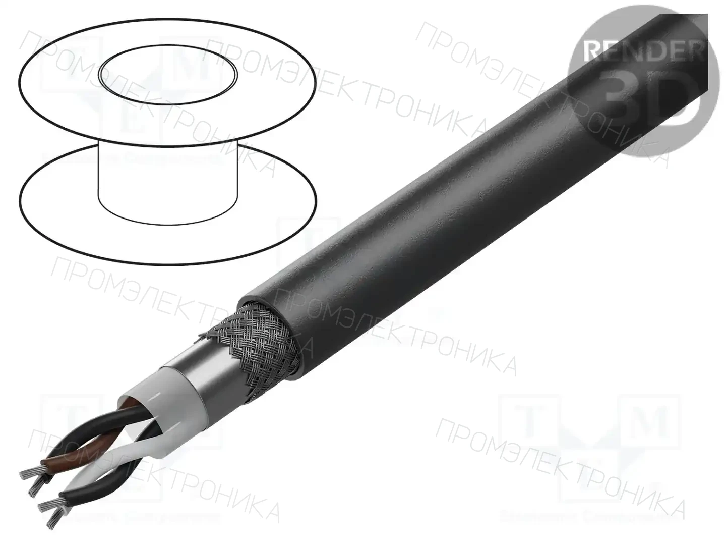 ALPHA WIRE 25272 BK005 — Провода многожильные экранированные