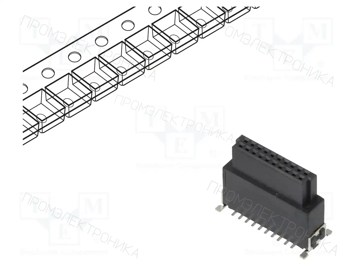 ADAM TECH ESMC-F-20-SGS-SMT-C-PP-T/R — Разъeмы пластина - пластина
