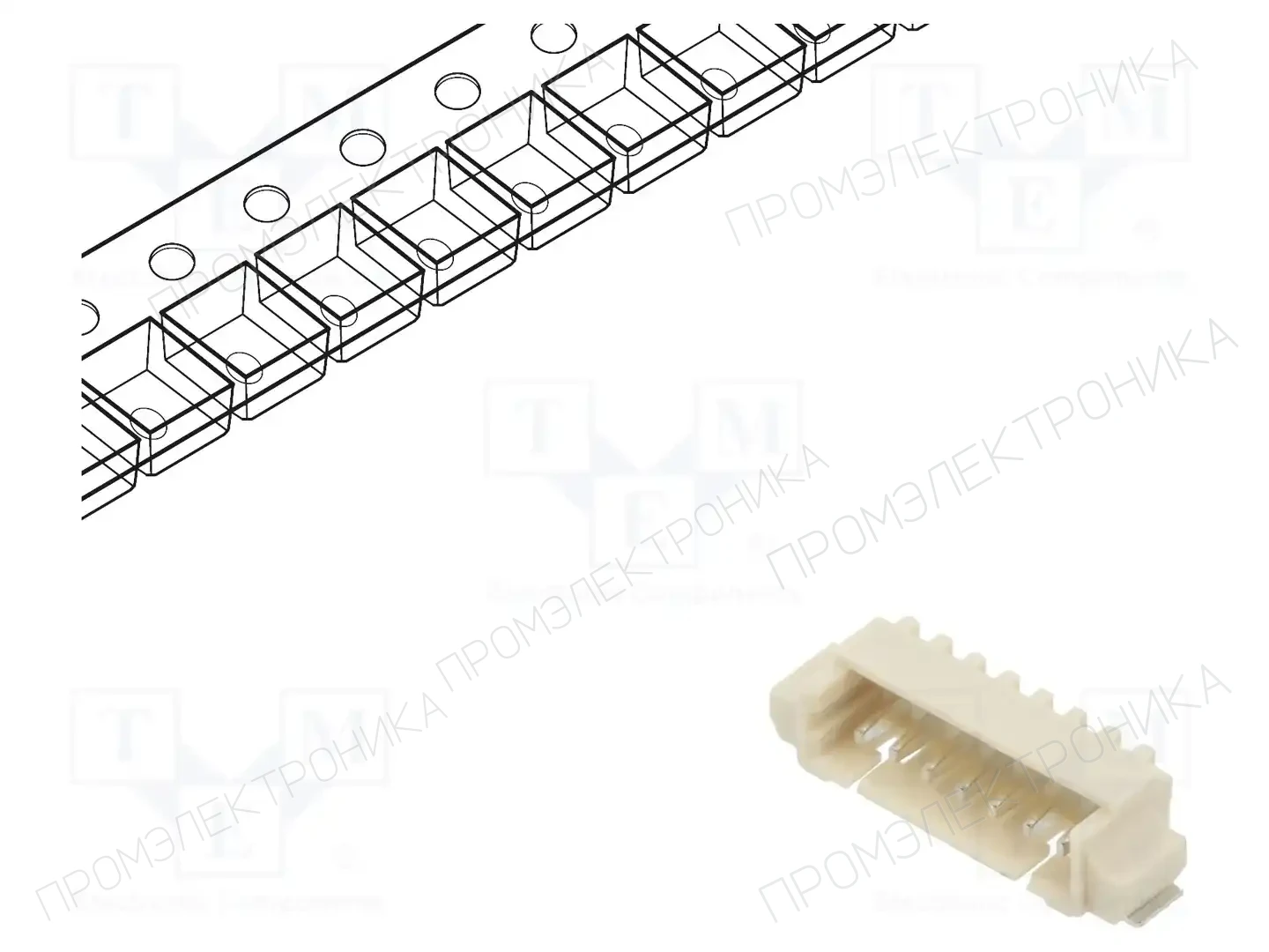 ADAM TECH 125SH-B-07-TR-SMT-T/R — Разъeмы сигнальные растр 1,25мм