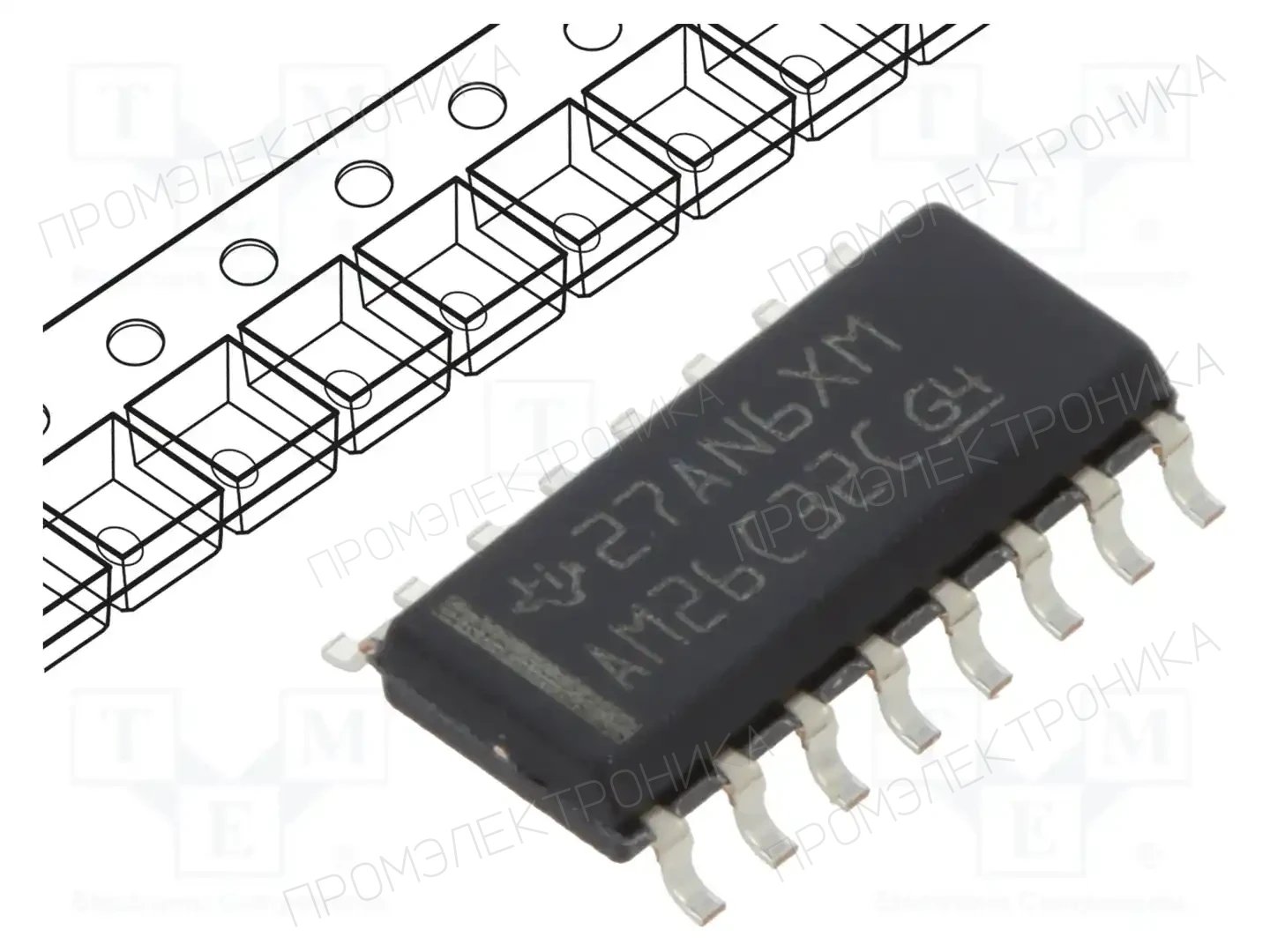 Texas Instruments AM26C32CDR — Микросхемы - RS232 / RS422 / RS485