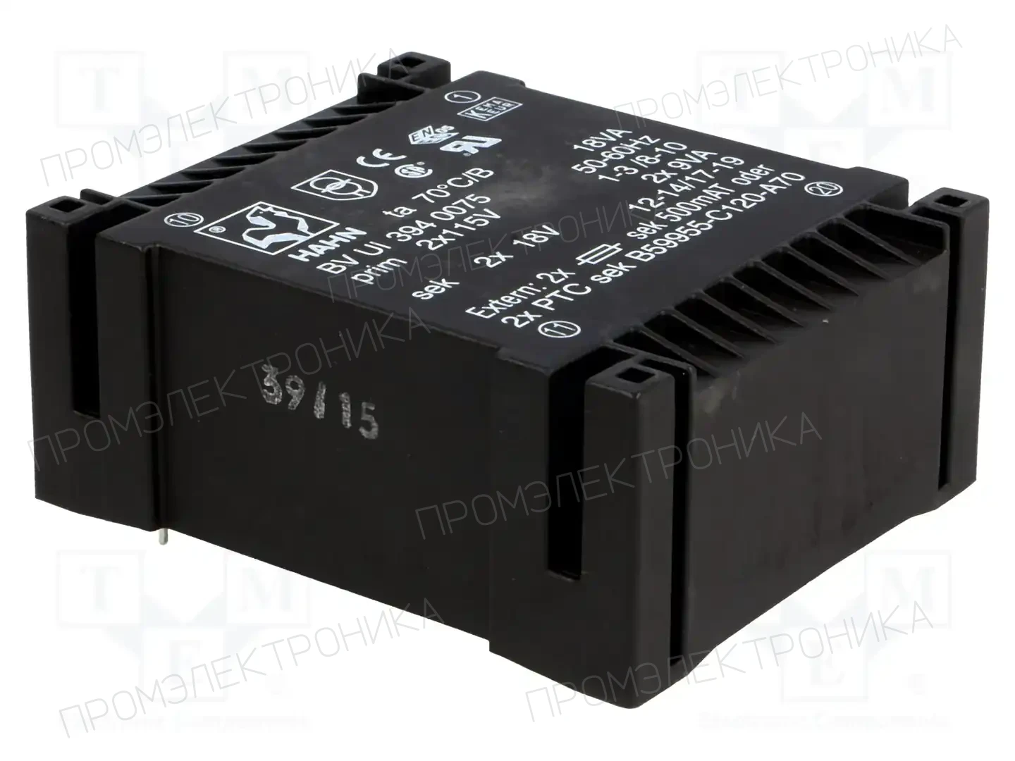 HAHN BV UI 394 0075 — Трансформаторы PCB